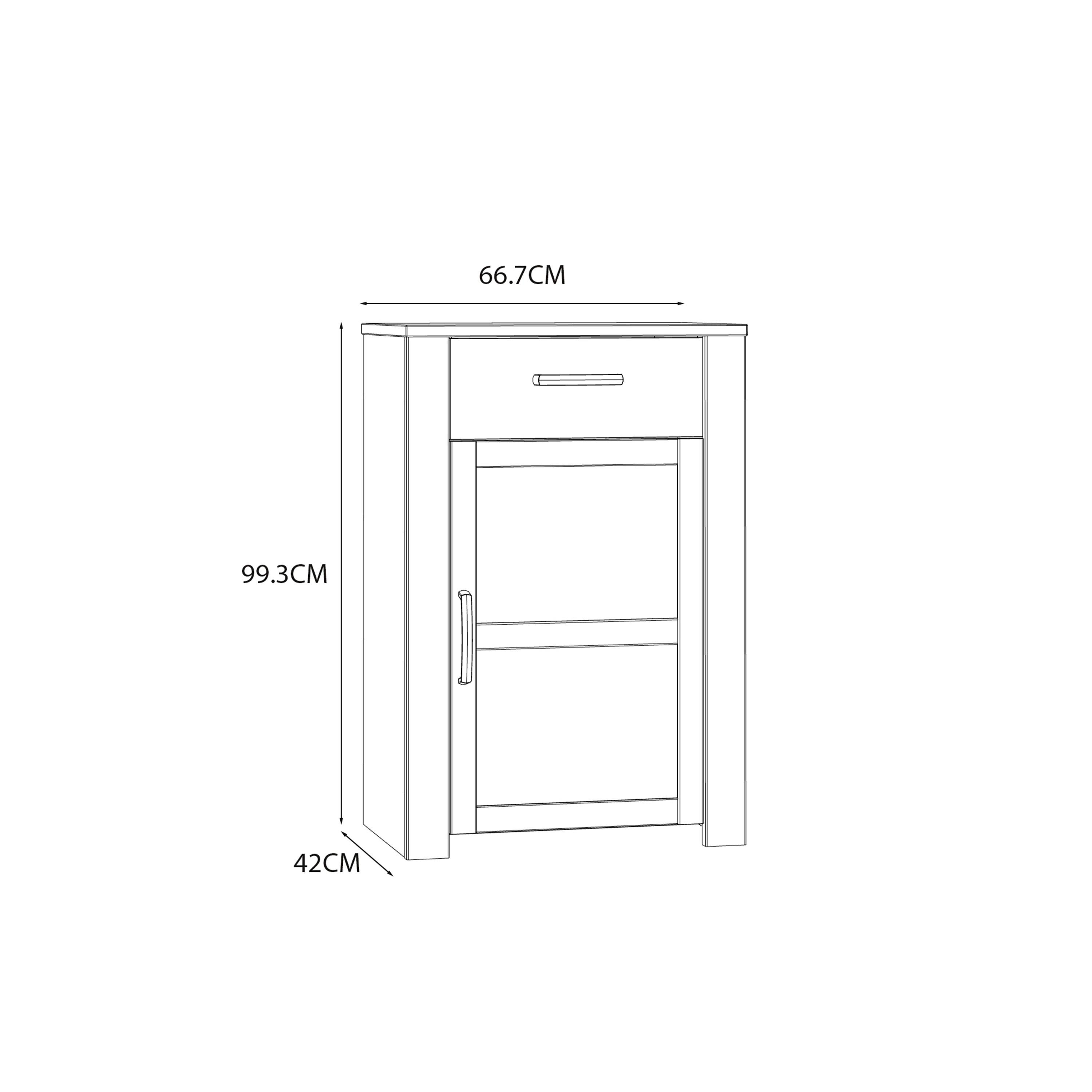 Bohol 1 Door 1 Drawer Shoe Cabinet in Riviera Oak/White - image 8