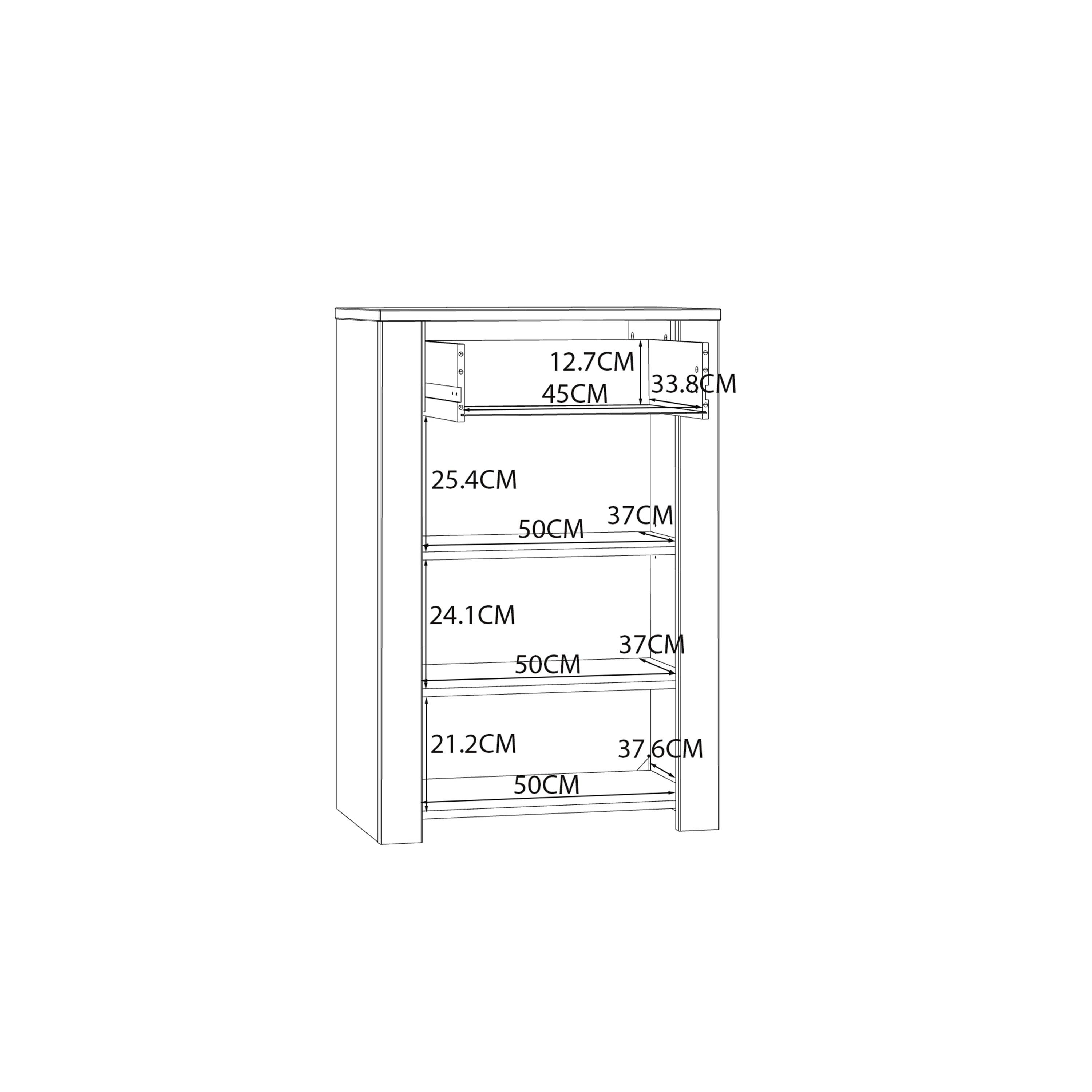 Bohol 1 Door 1 Drawer Shoe Cabinet in Riviera Oak/White - image 9