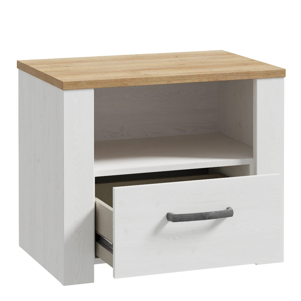 Bohol 1 Drawer Bedside I n Navy Oak - image 3
