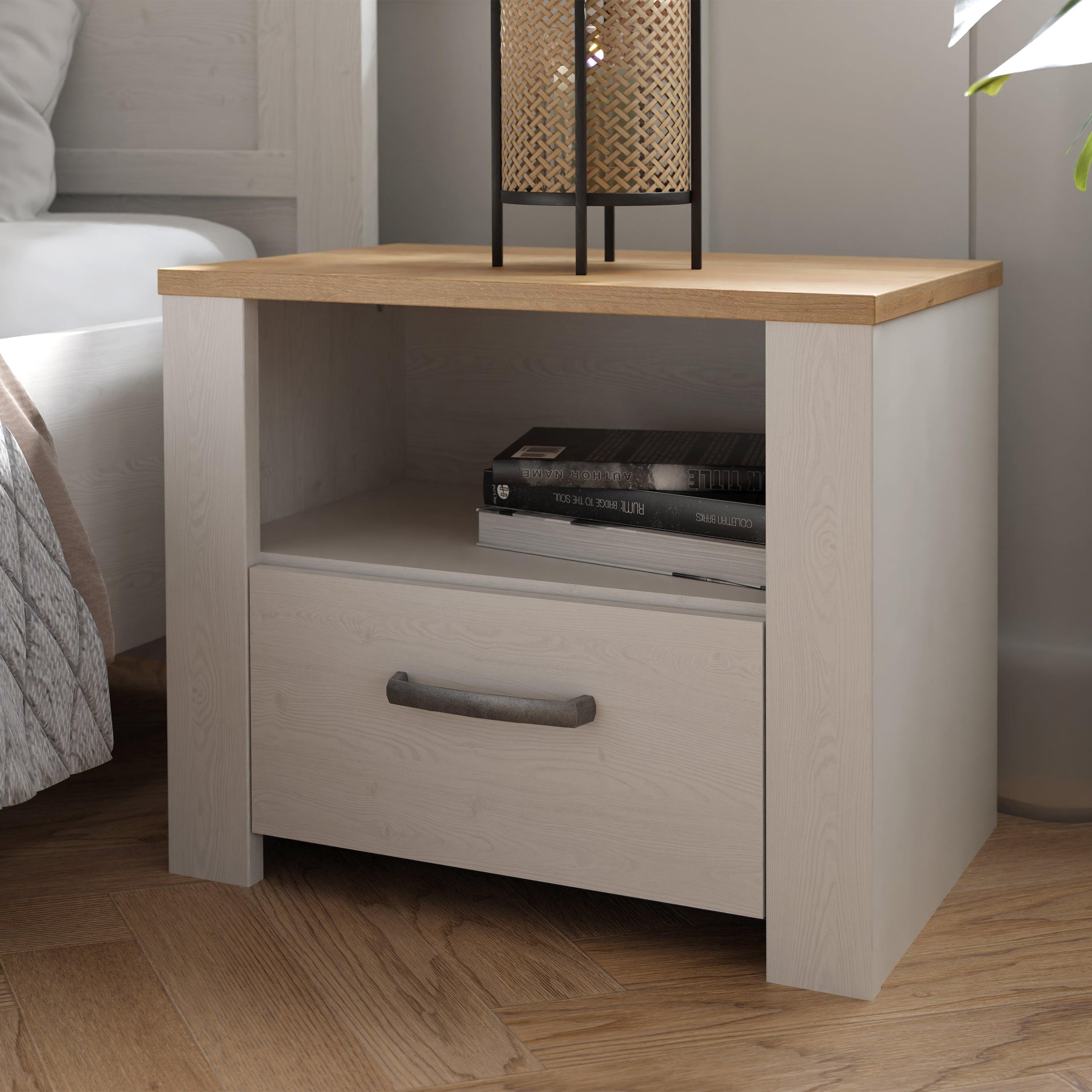 Bohol 1 Drawer Bedside I n Navy Oak - image 7