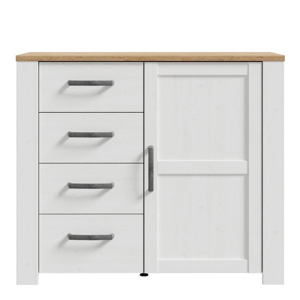 Bohol 1 Door 4 Drawer Chest in Riviera Oak/White - image 2