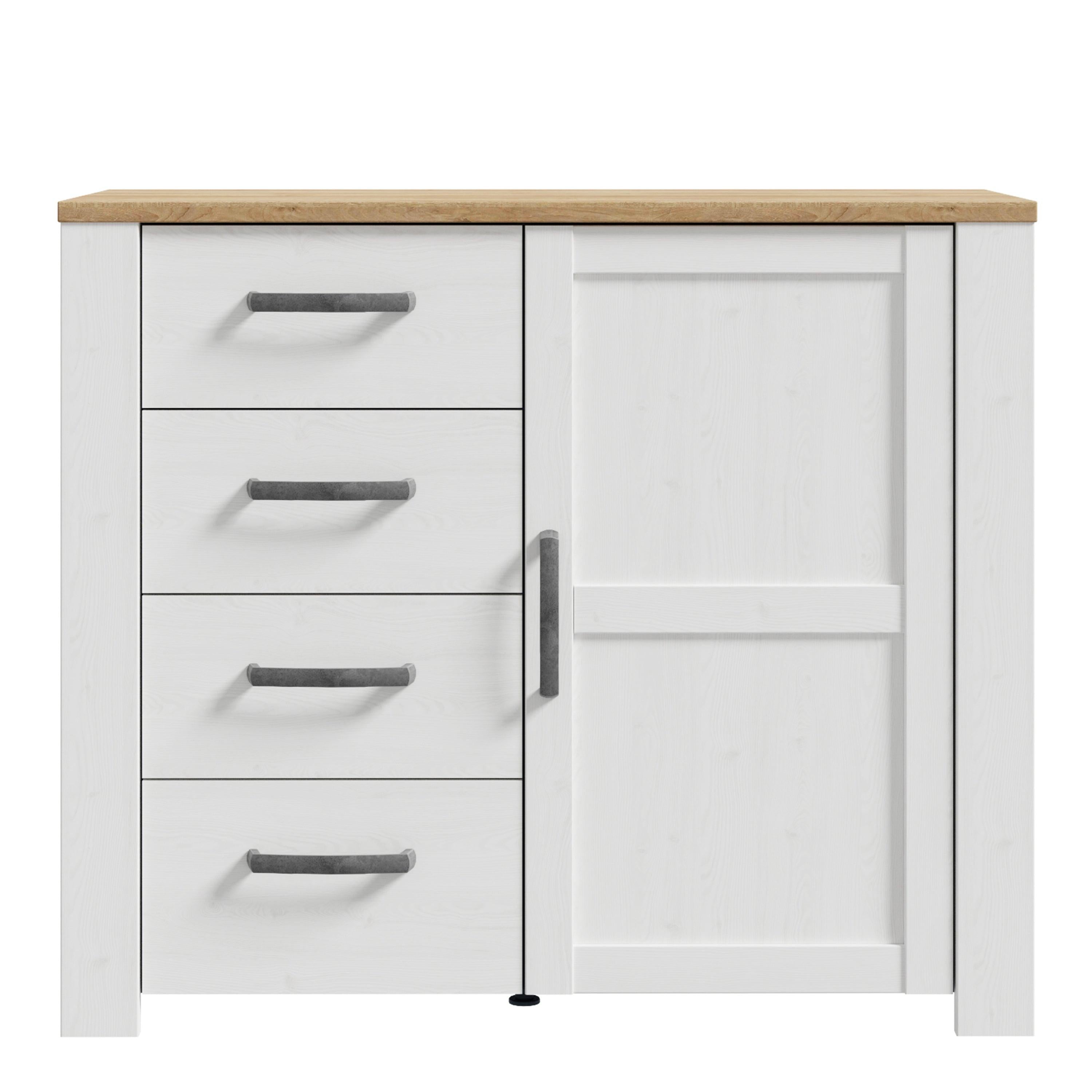 Bohol 1 Door 4 Drawer Chest in Riviera Oak/White - image 2