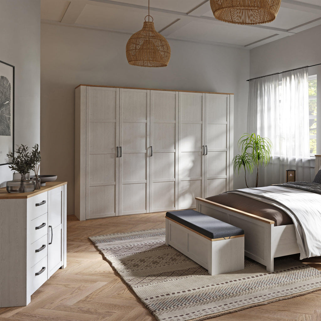 Bohol 1 Door 4 Drawer Chest in Riviera Oak/White - image 5