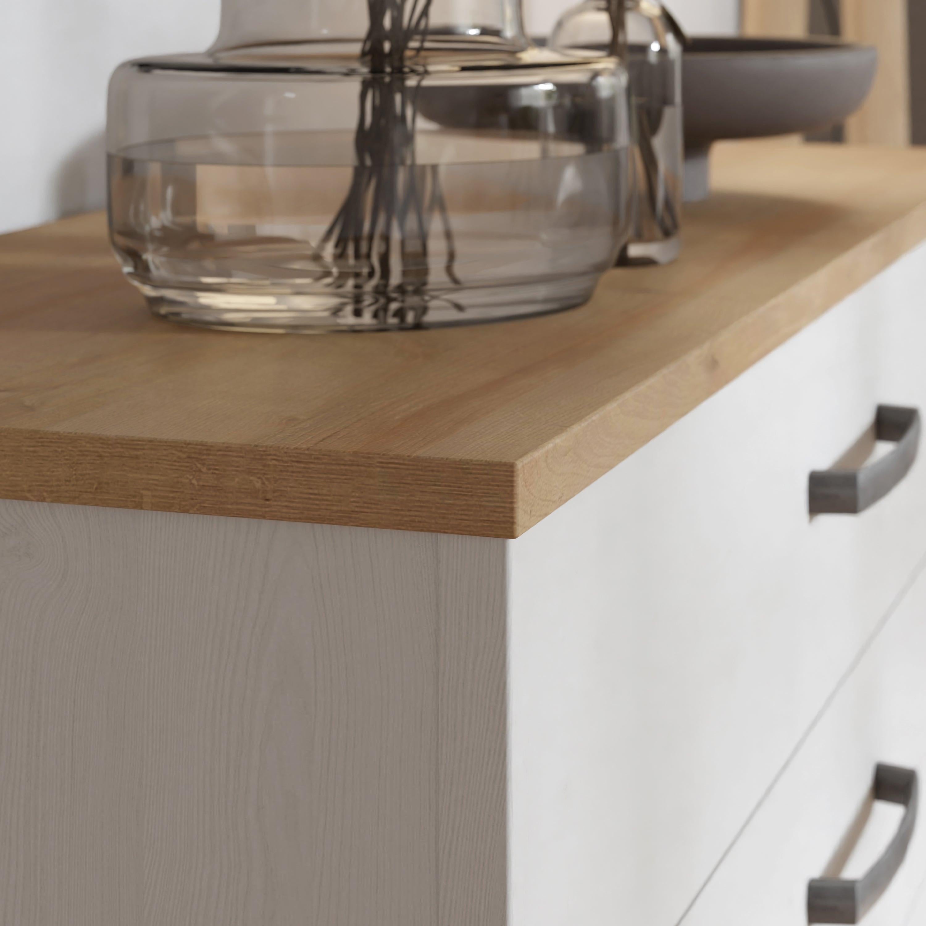 Bohol 1 Door 4 Drawer Chest in Riviera Oak/White - image 7