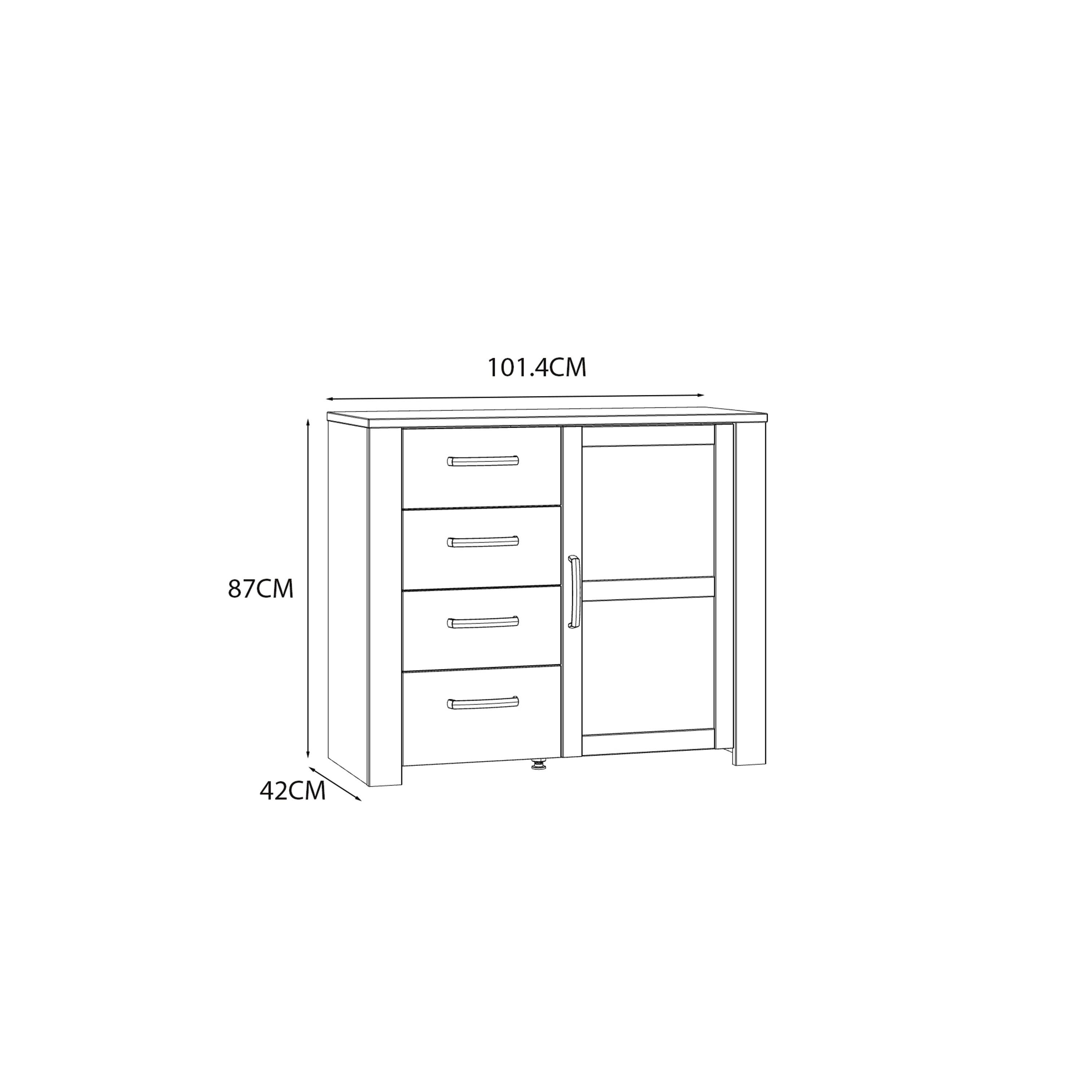 Bohol 1 Door 4 Drawer Chest in Riviera Oak/White - image 8