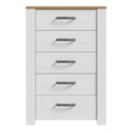 Bohol 5 Drawer Narrow Chest in Riviera Oak/White - image 2