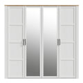 Bohol 2 Door 2 Mirrored Door Wardrobe in Riviera Oak/White - image 2