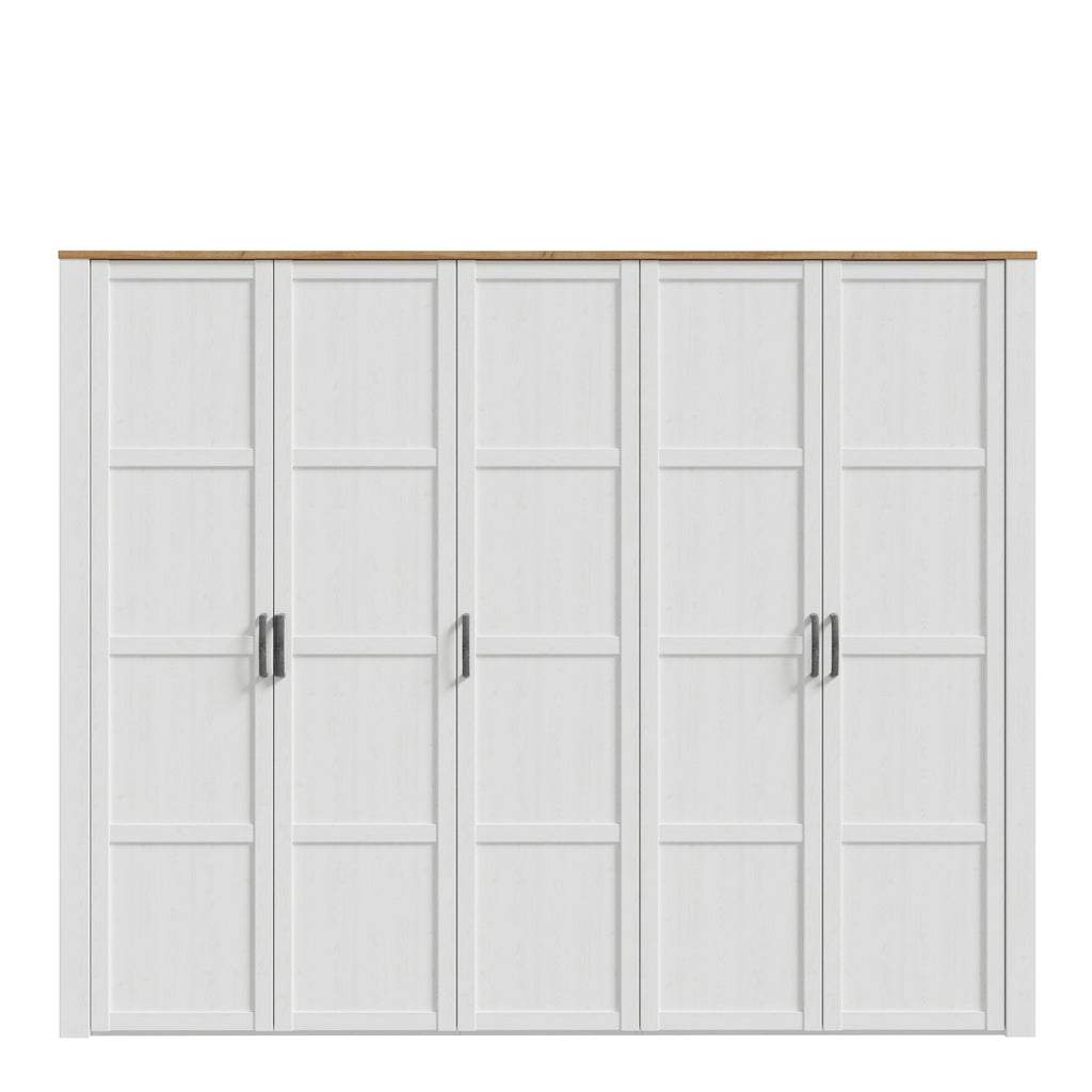 Bohol 5 Door Wardrobe in Riviera Oak/White - image 2