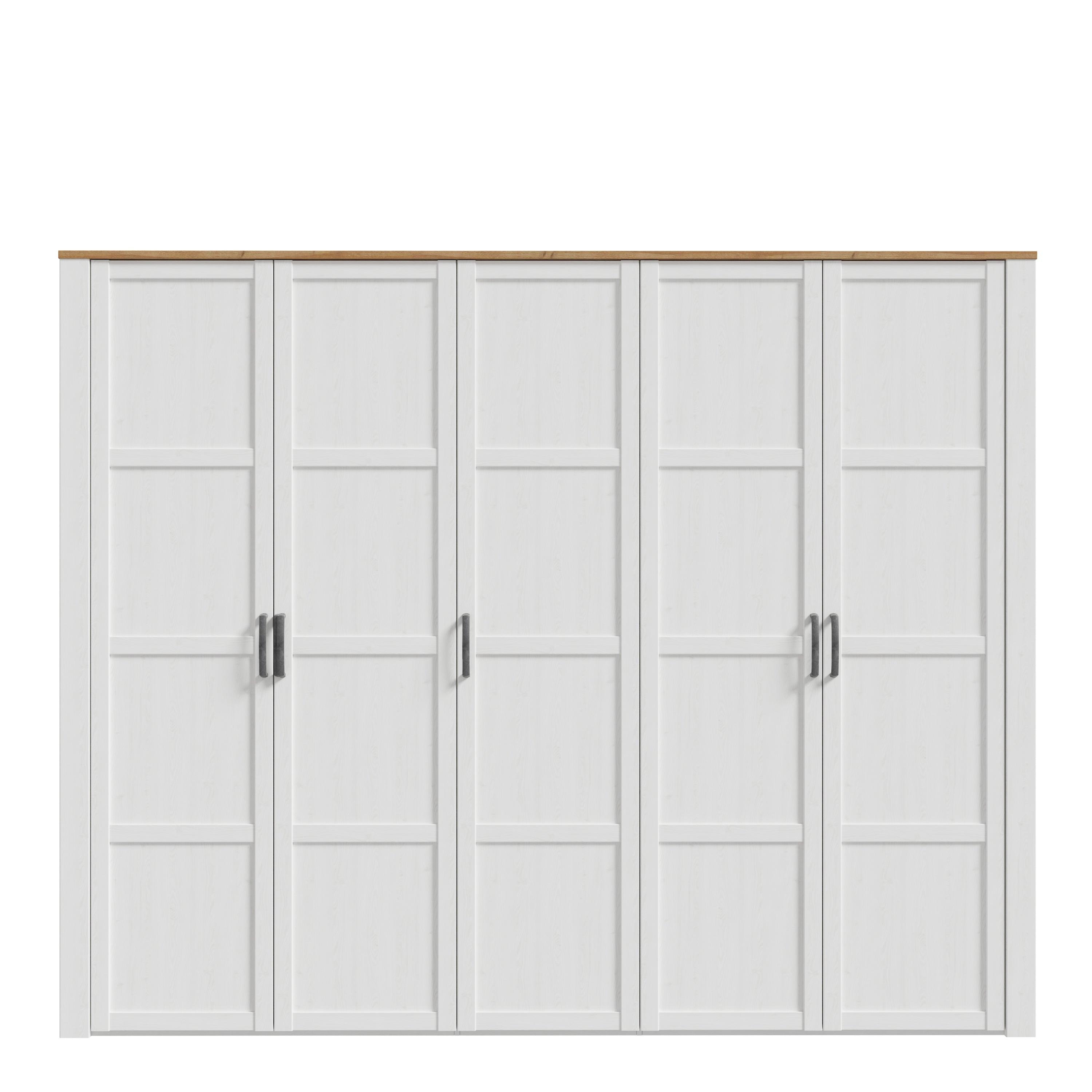 Bohol 5 Door Wardrobe in Riviera Oak/White - image 2