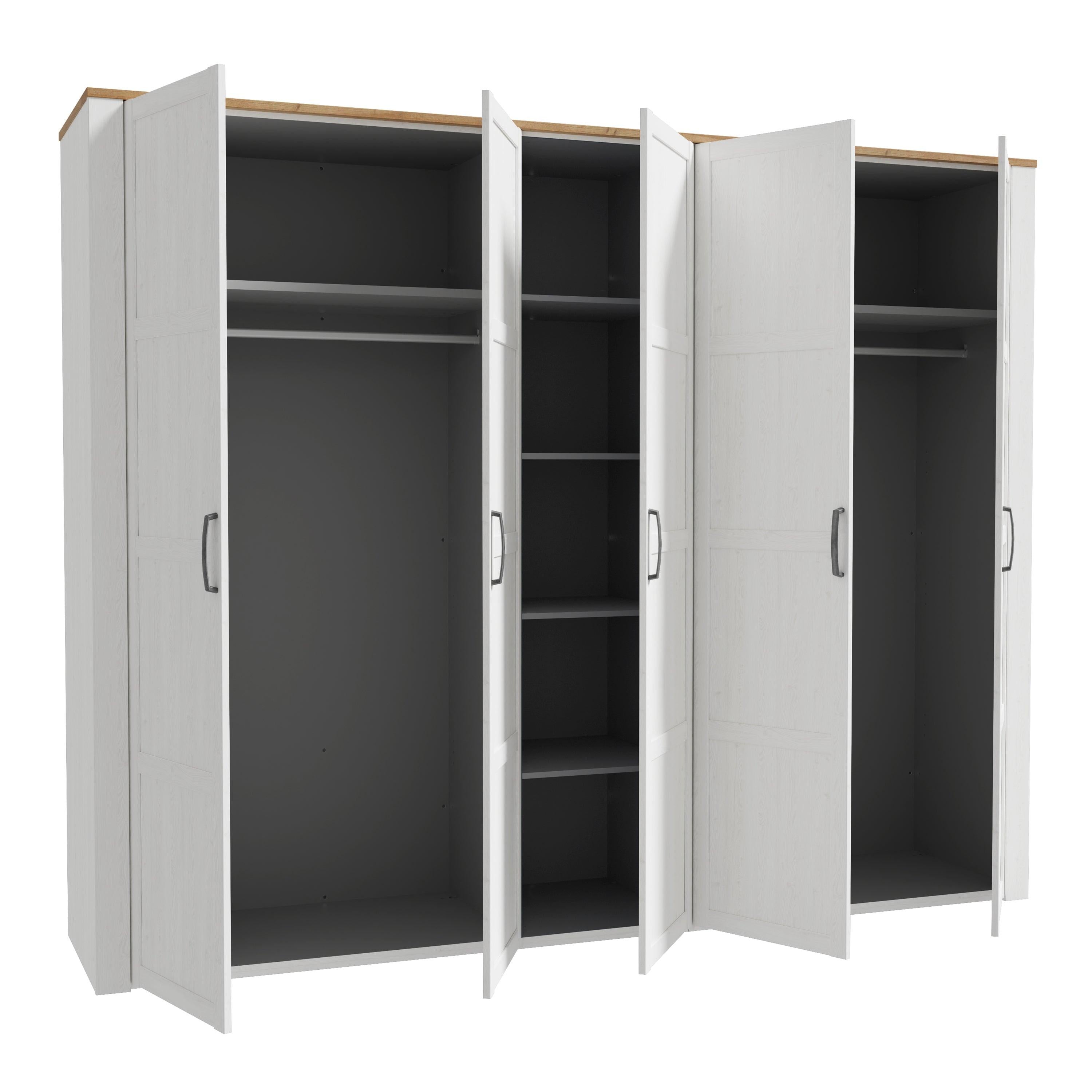 Bohol 5 Door Wardrobe in Riviera Oak/White - image 3