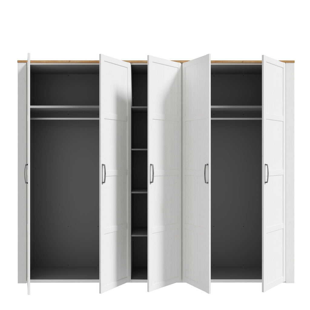 Bohol 5 Door Wardrobe in Riviera Oak/White - image 4