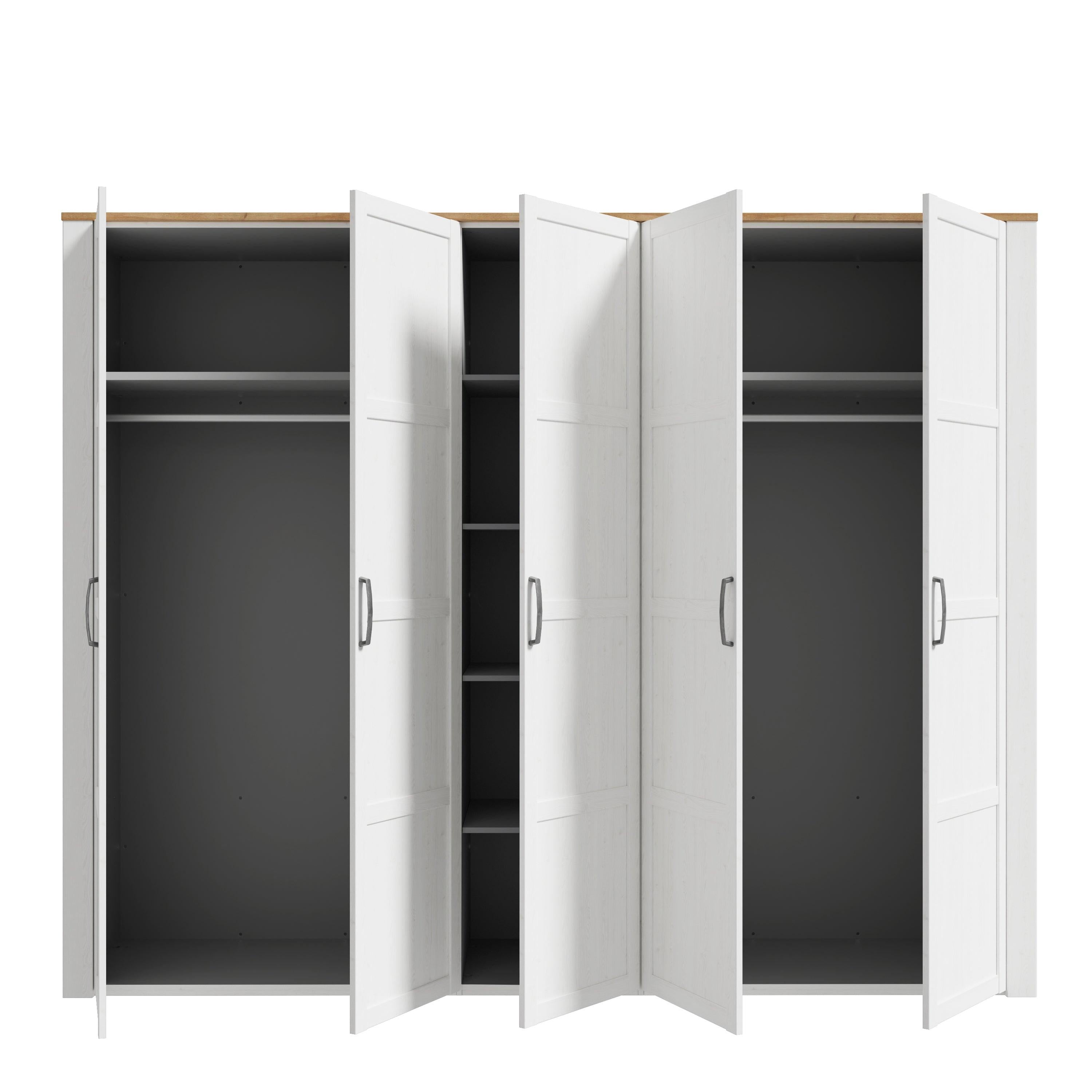 Bohol 5 Door Wardrobe in Riviera Oak/White - image 4