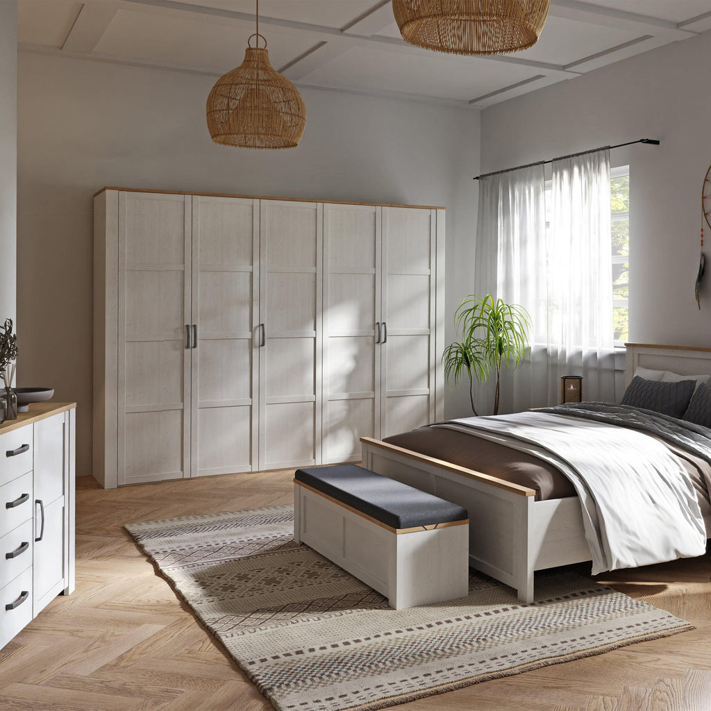 Bohol 5 Door Wardrobe in Riviera Oak/White - image 5