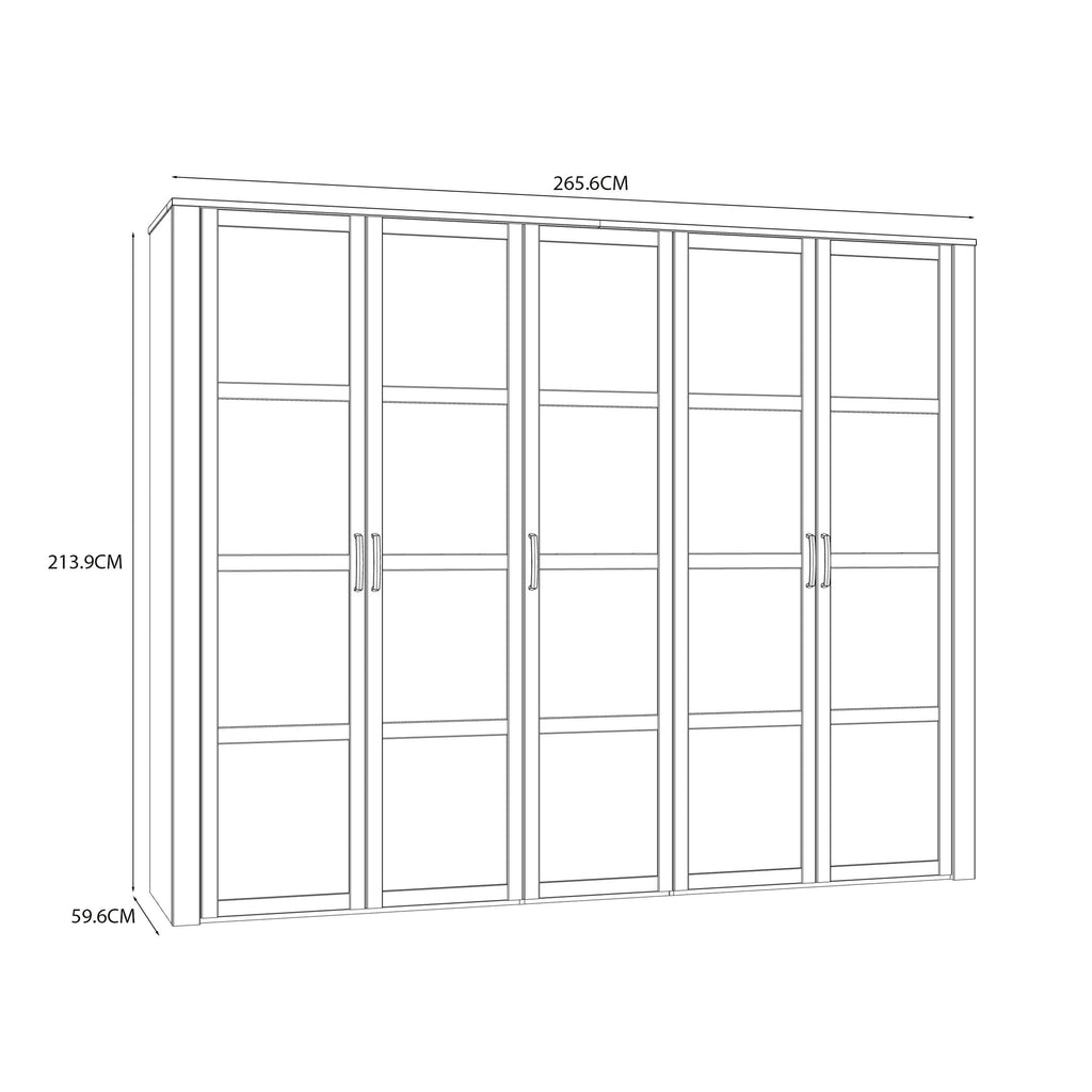 Bohol 5 Door Wardrobe in Riviera Oak/White - image 7