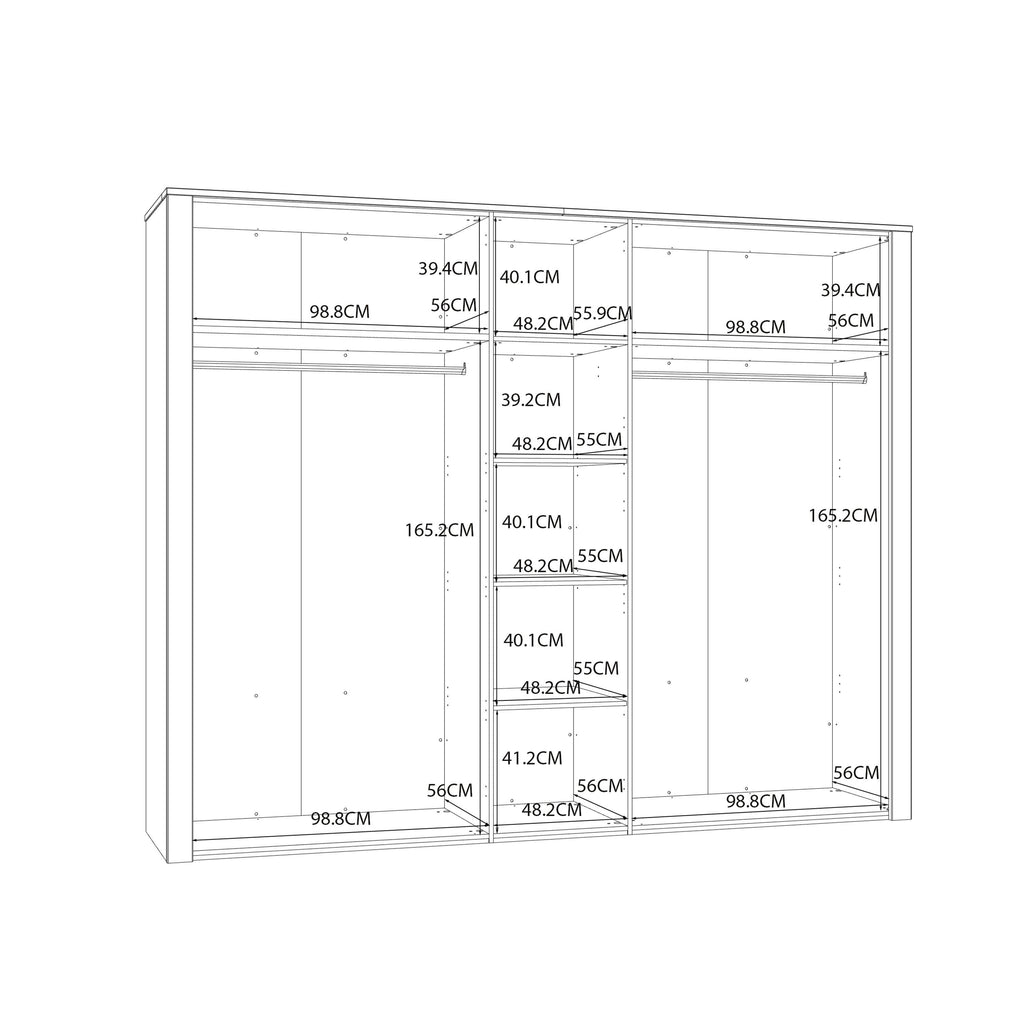 Bohol 5 Door Wardrobe in Riviera Oak/White - image 8