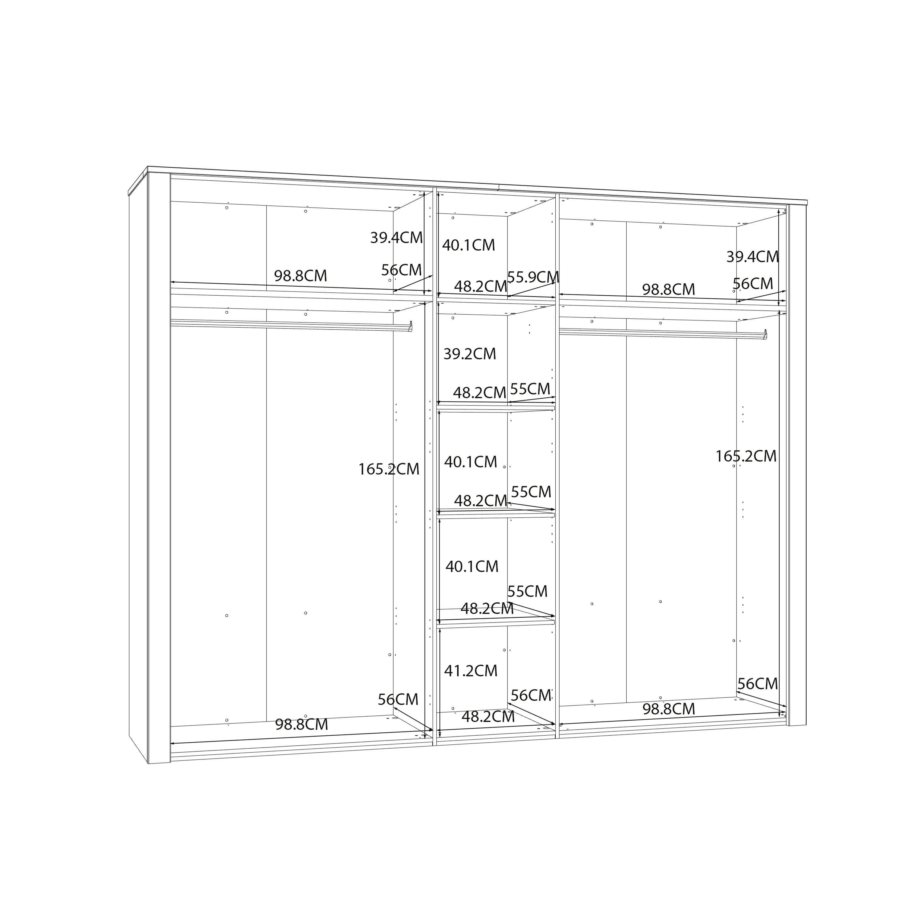 Bohol 5 Door Wardrobe in Riviera Oak/White - image 8