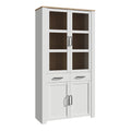 Bohol Display Cabinet 4 Door 2 Drawer in Oak/White inc LED Lighting - image 3
