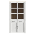 Bohol Display Cabinet 4 Door 2 Drawer in Oak/White - image 2