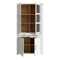 Bohol Display Cabinet 4 Door 2 Drawer in Oak/White - image 4