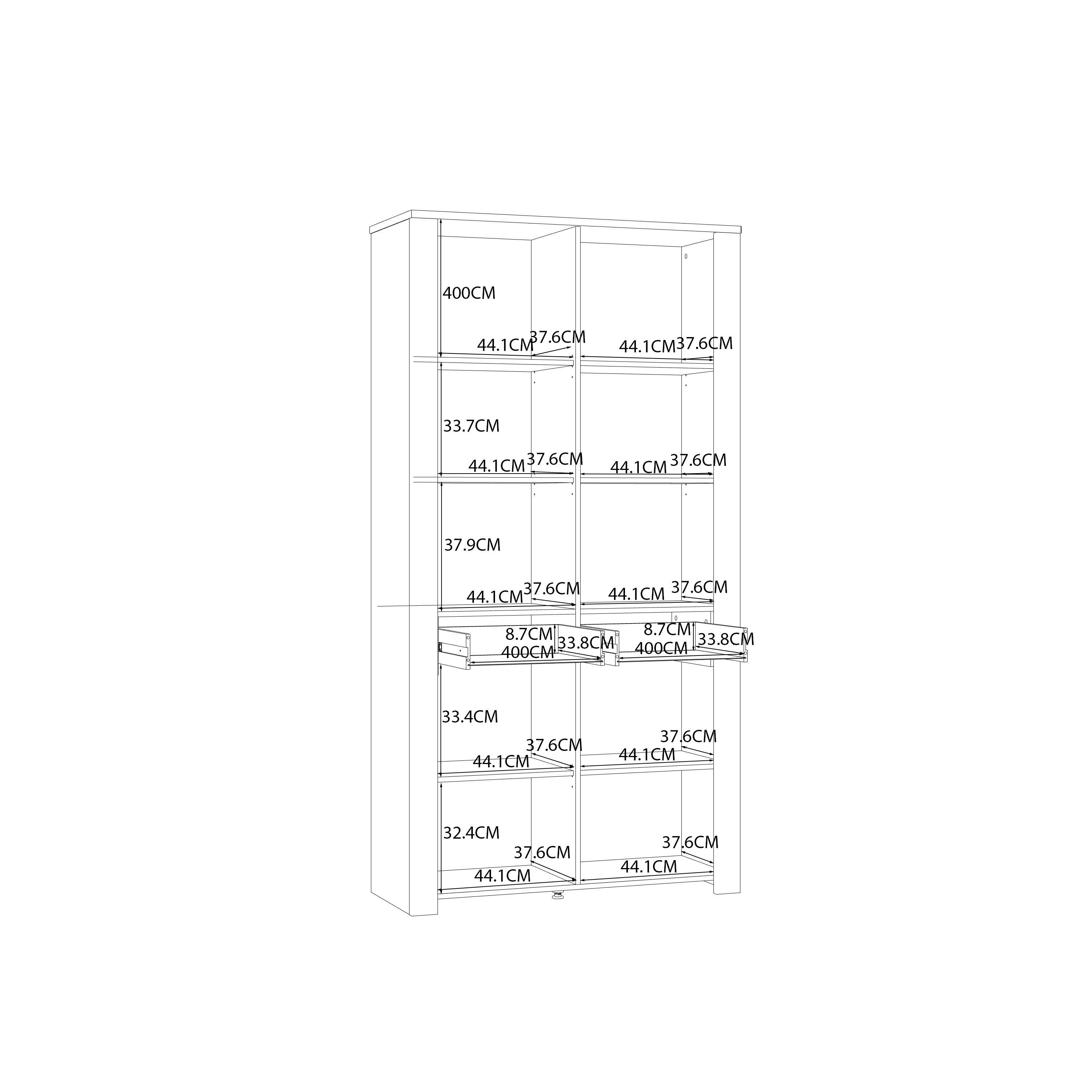 Bohol Display Cabinet 4 Door 2 Drawer in Oak/White - image 7