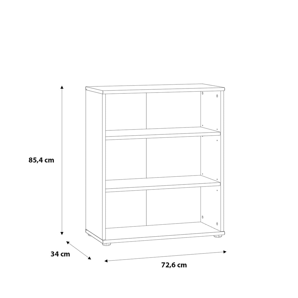 Essential Low Wide 2 Shelf Bookcase in Vintage Oak - image 6