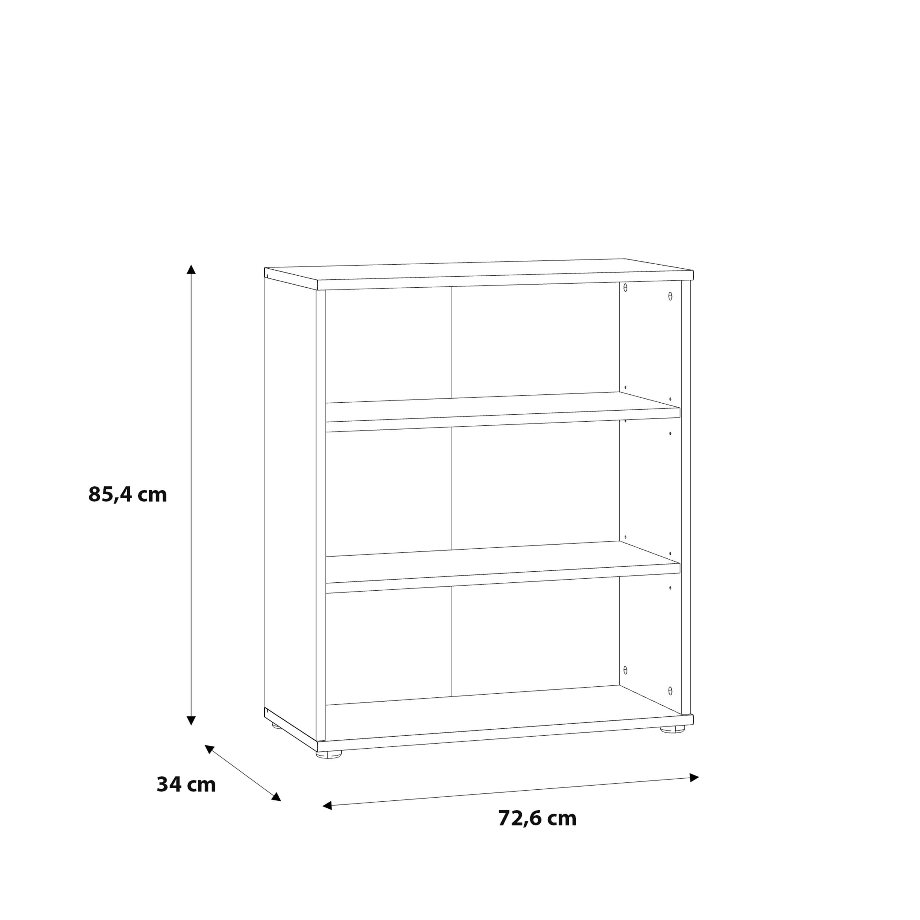 Essential Low Wide 2 Shelf Bookcase in Vintage Oak - image 6