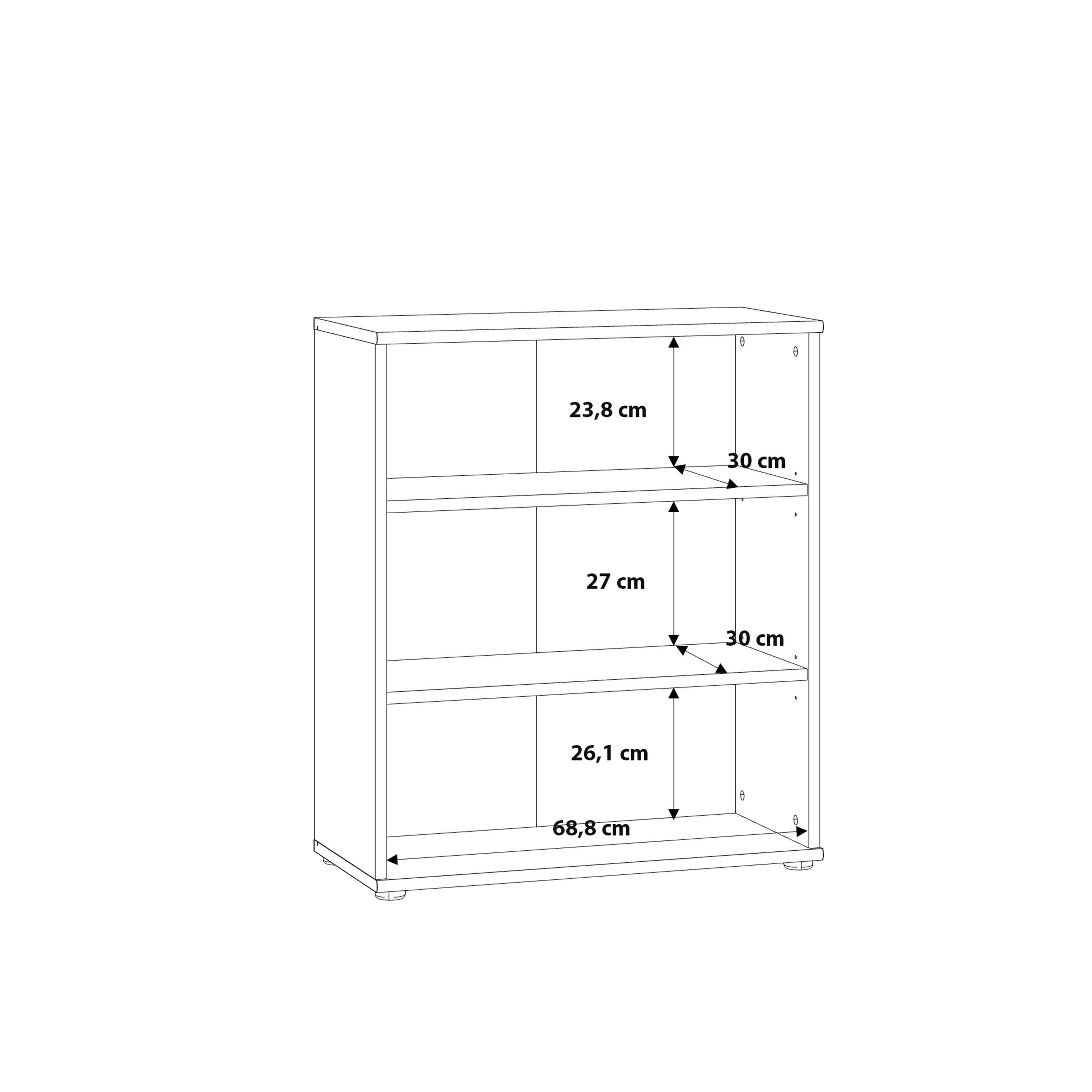 Essential Low Wide 2 Shelf Bookcase in Vintage Oak - image 7