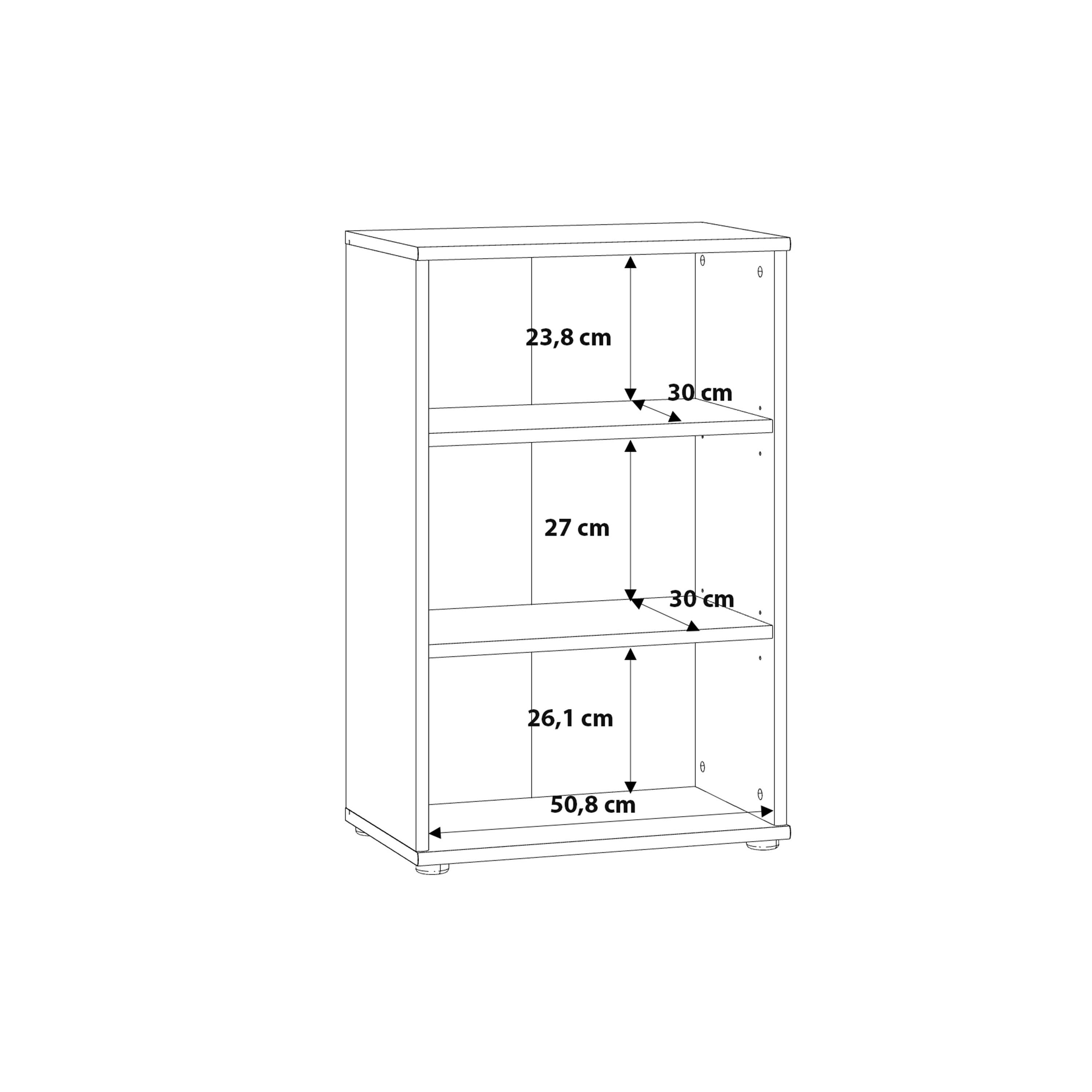 Essential Low Narrow 2 Shelf Bookcase in Vintage Oak - image 7