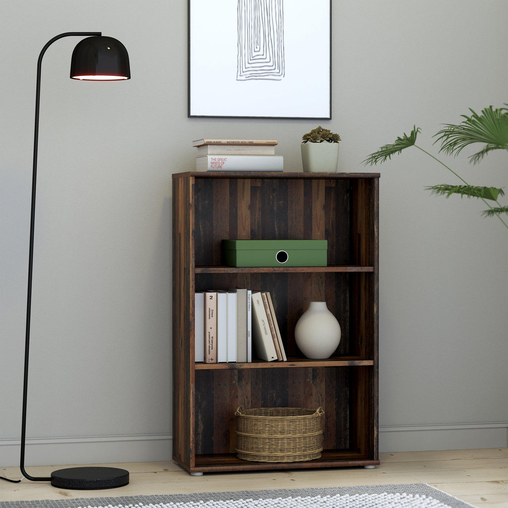 Essential Tall Wide 2 Shelf Bookcase in Vintage Oak - image 4