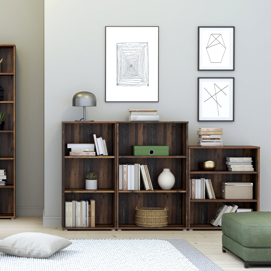 Essential Tall Narrow 2 Shelf Bookcase in Vintage Oak - image 3