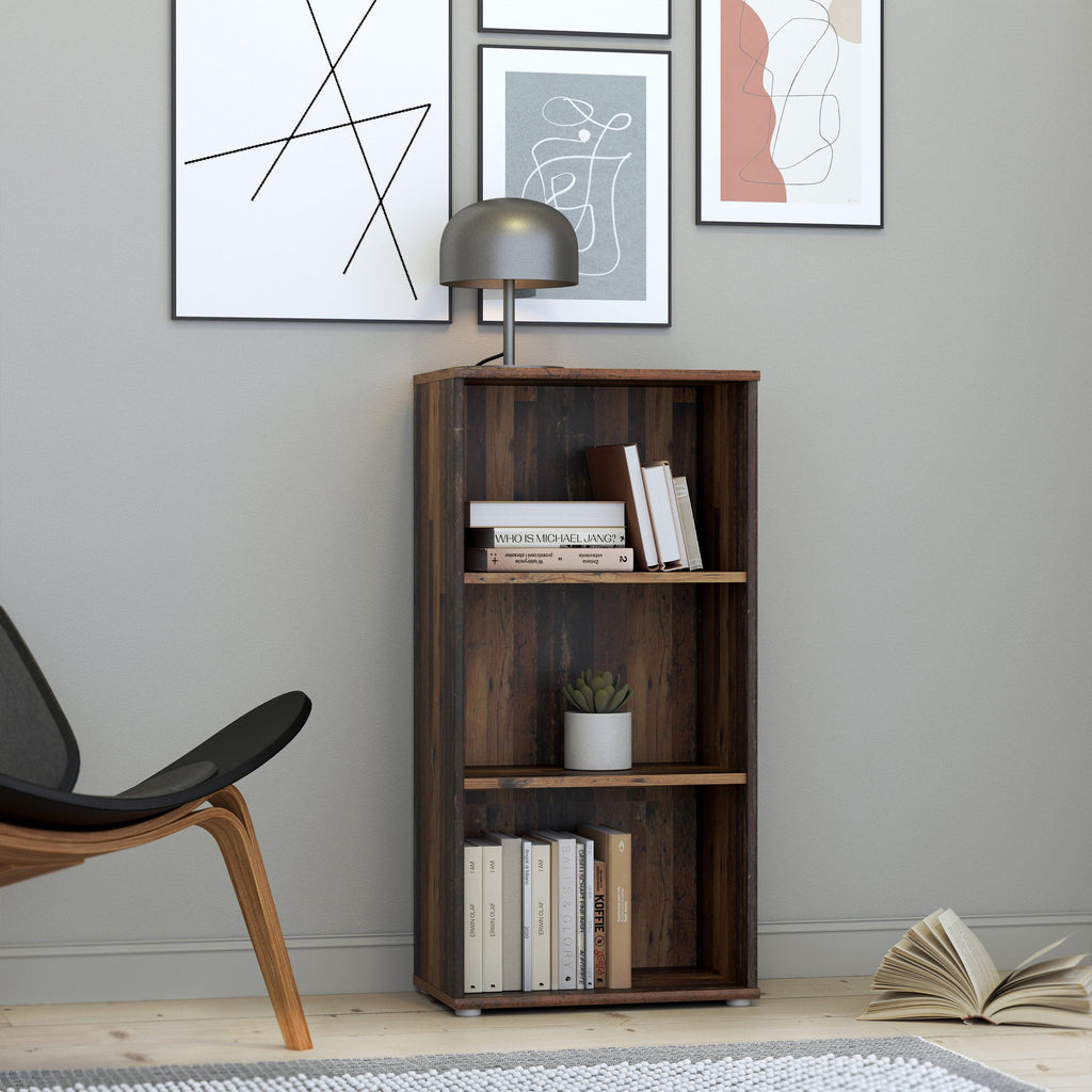Essential Tall Narrow 2 Shelf Bookcase in Vintage Oak - image 4