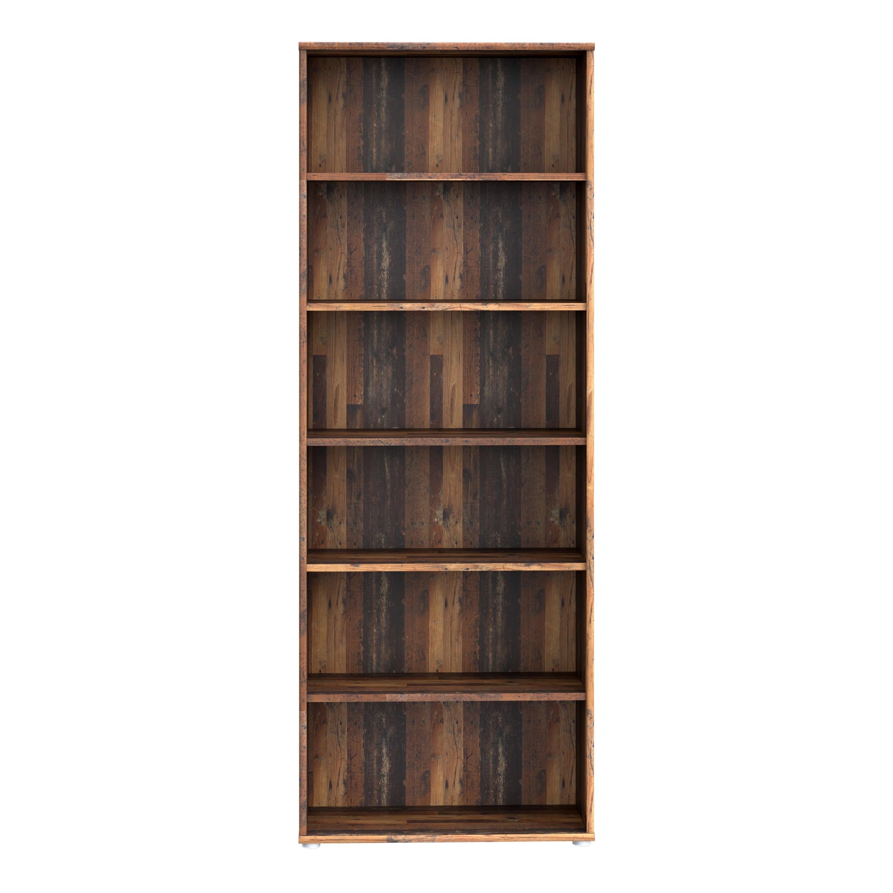 Essential Wide 5 Shelf Bookcase in Vintage Oak - image 2