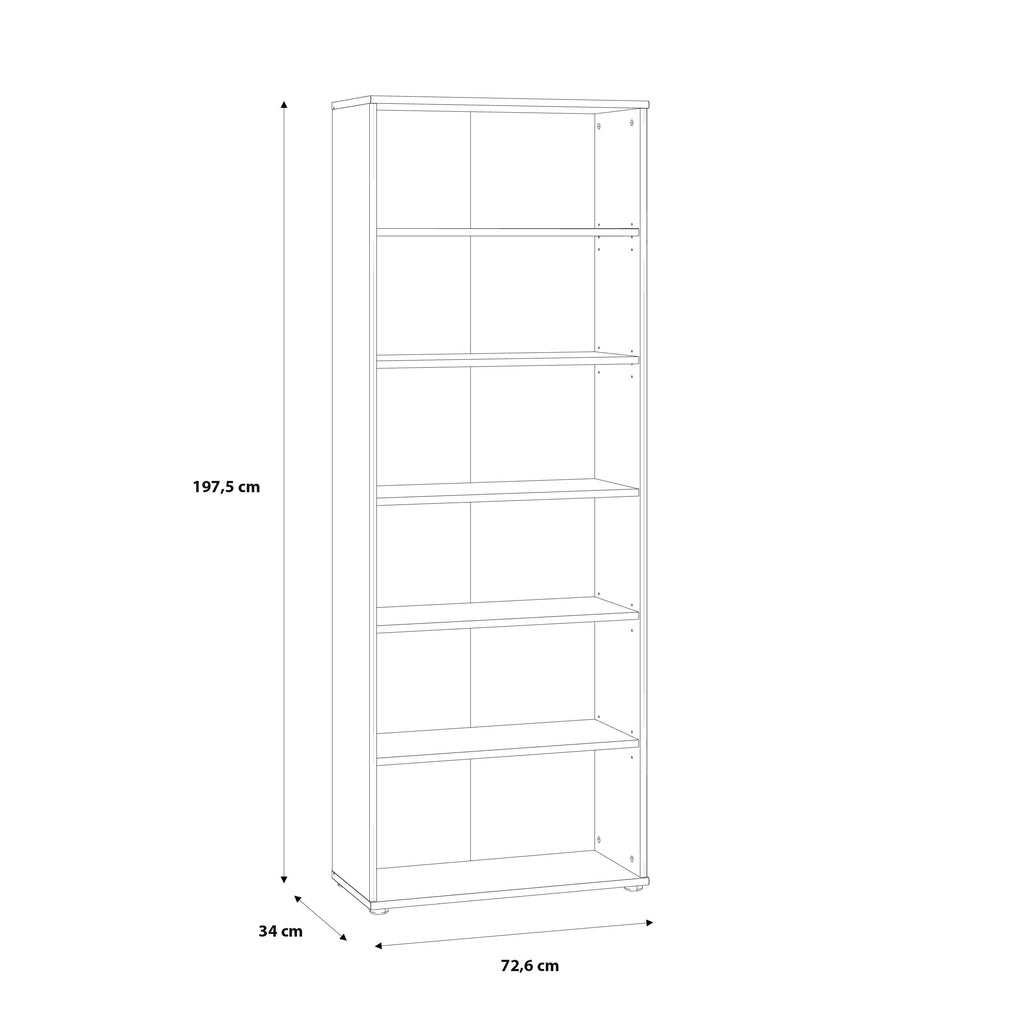 Essential Wide 5 Shelf Bookcase in Vintage Oak - image 6