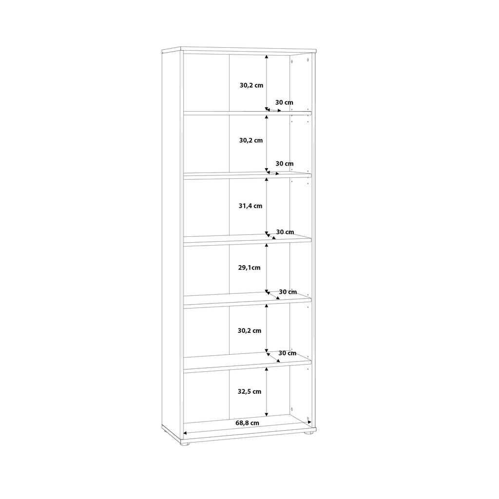Essential Wide 5 Shelf Bookcase in Vintage Oak - image 7