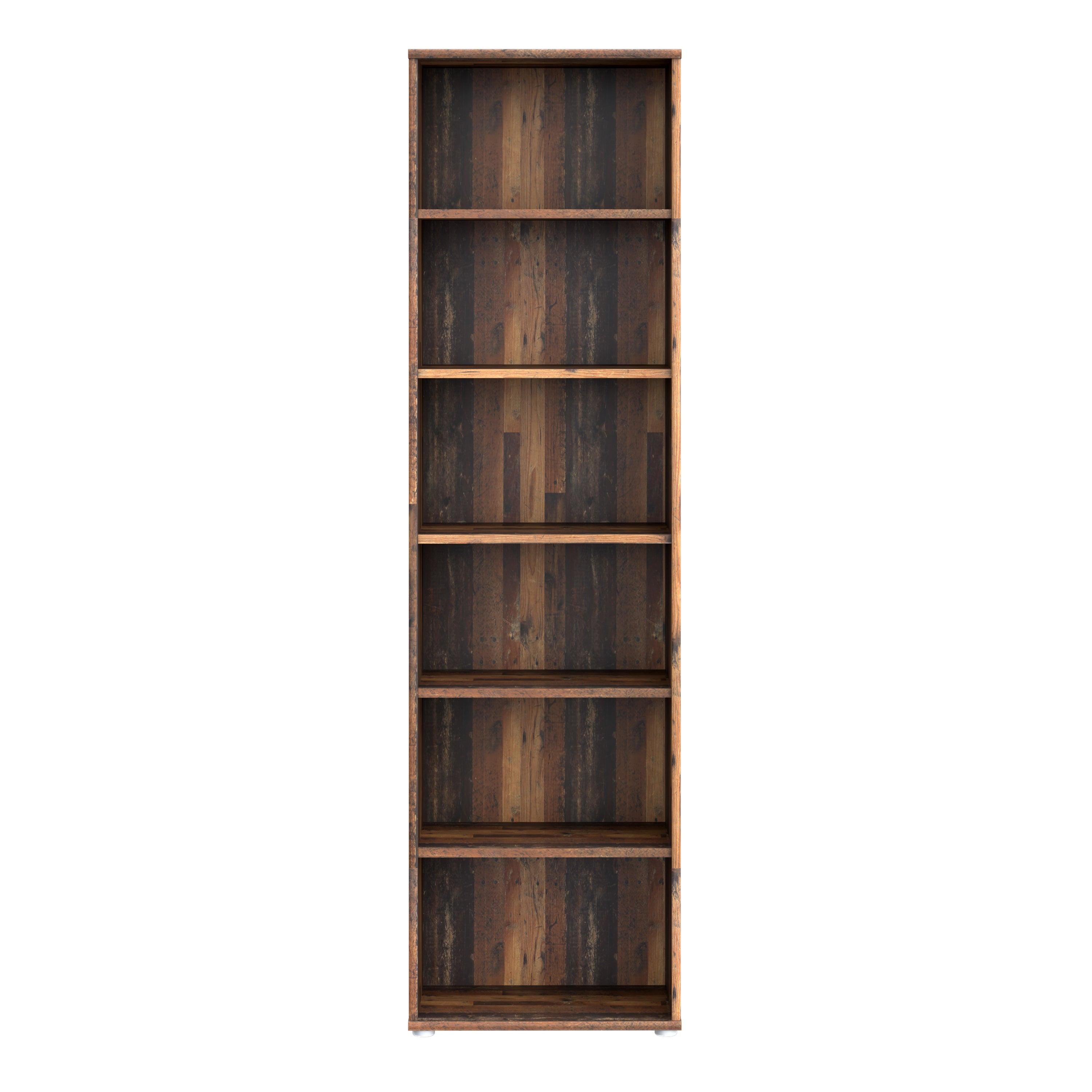 Essential Narrow 5 Shelf Bookcase in Vintage Oak - image 2