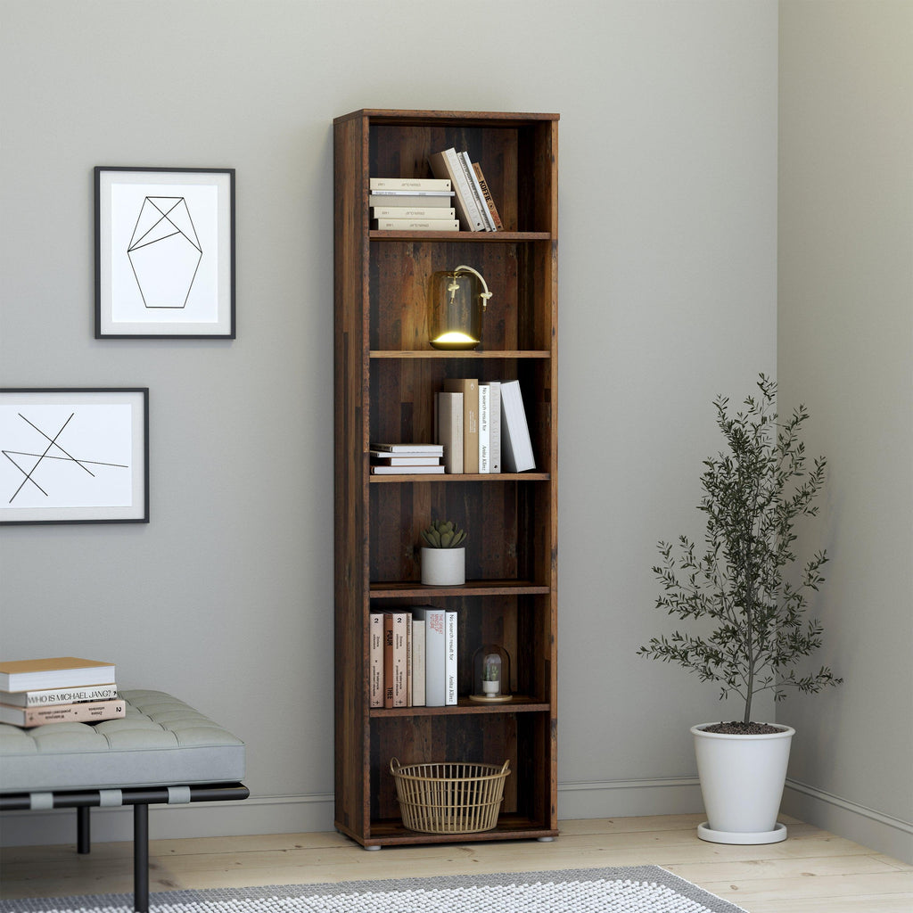 Essential Narrow 5 Shelf Bookcase in Vintage Oak - image 4