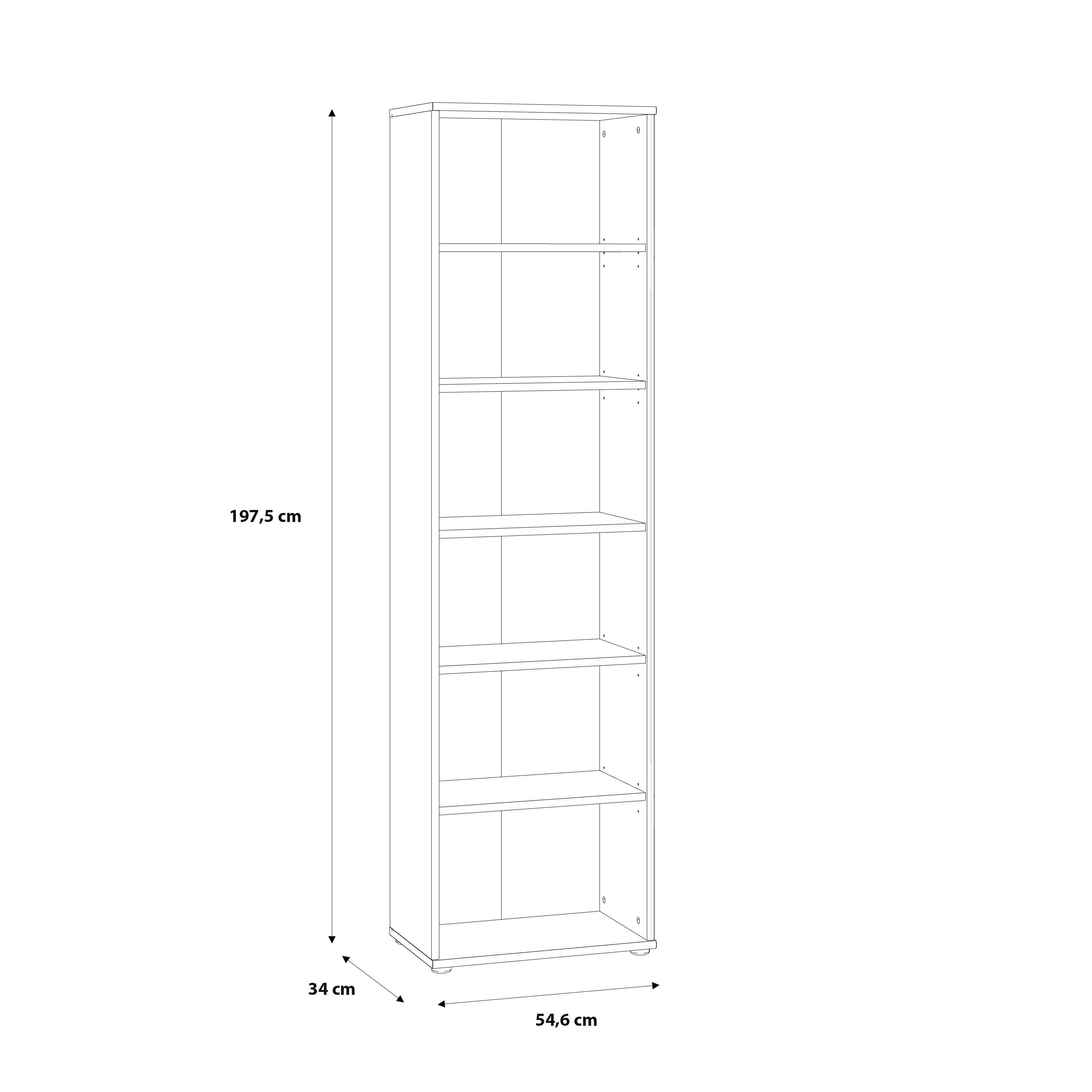 Essential Narrow 5 Shelf Bookcase in Vintage Oak - image 6