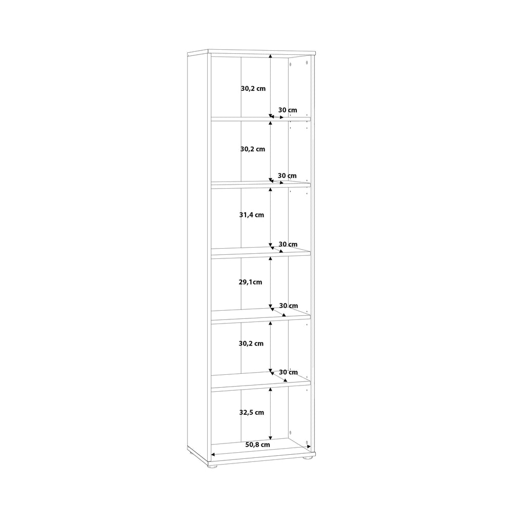 Essential Narrow 5 Shelf Bookcase in Vintage Oak - image 7