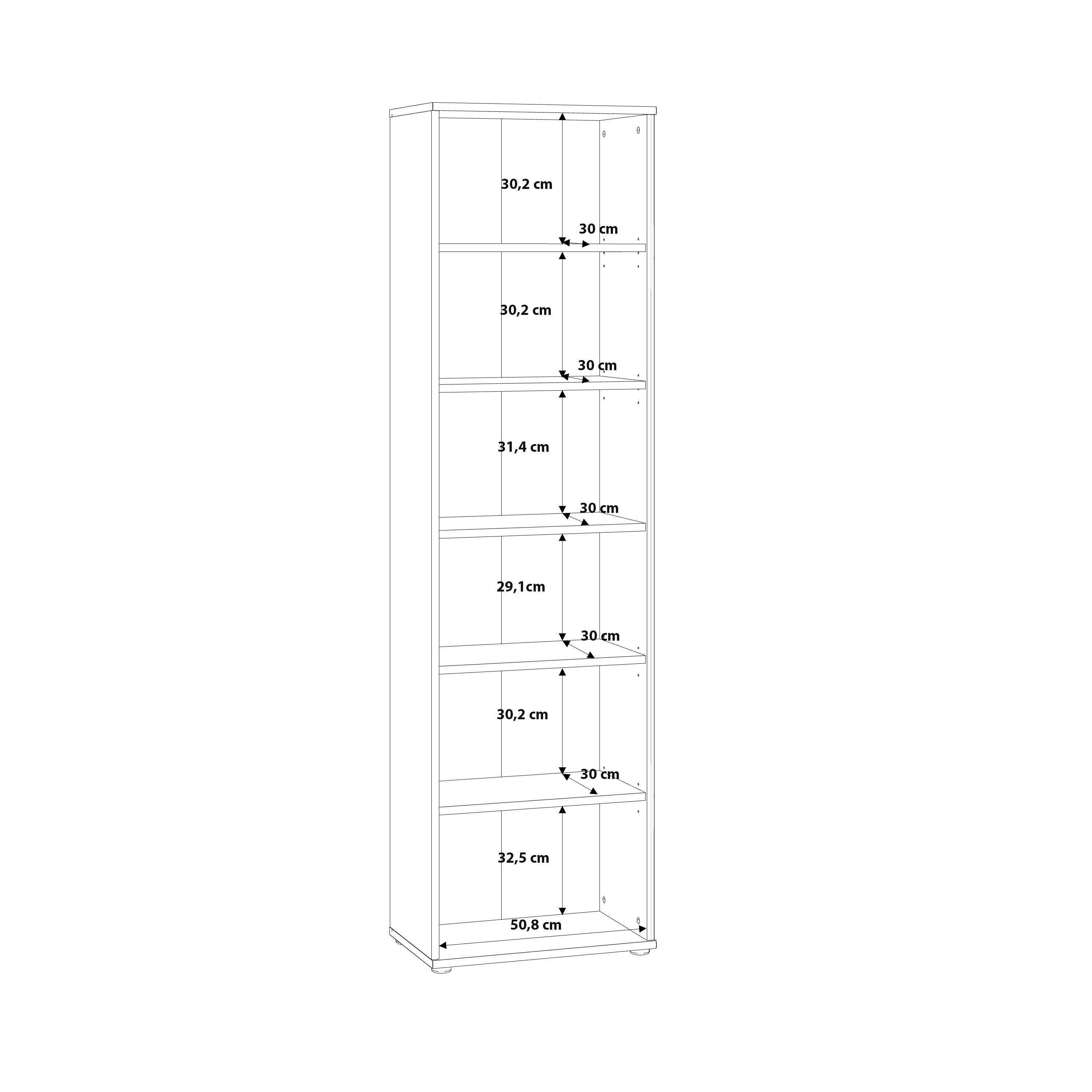 Essential Narrow 5 Shelf Bookcase in Vintage Oak - image 7