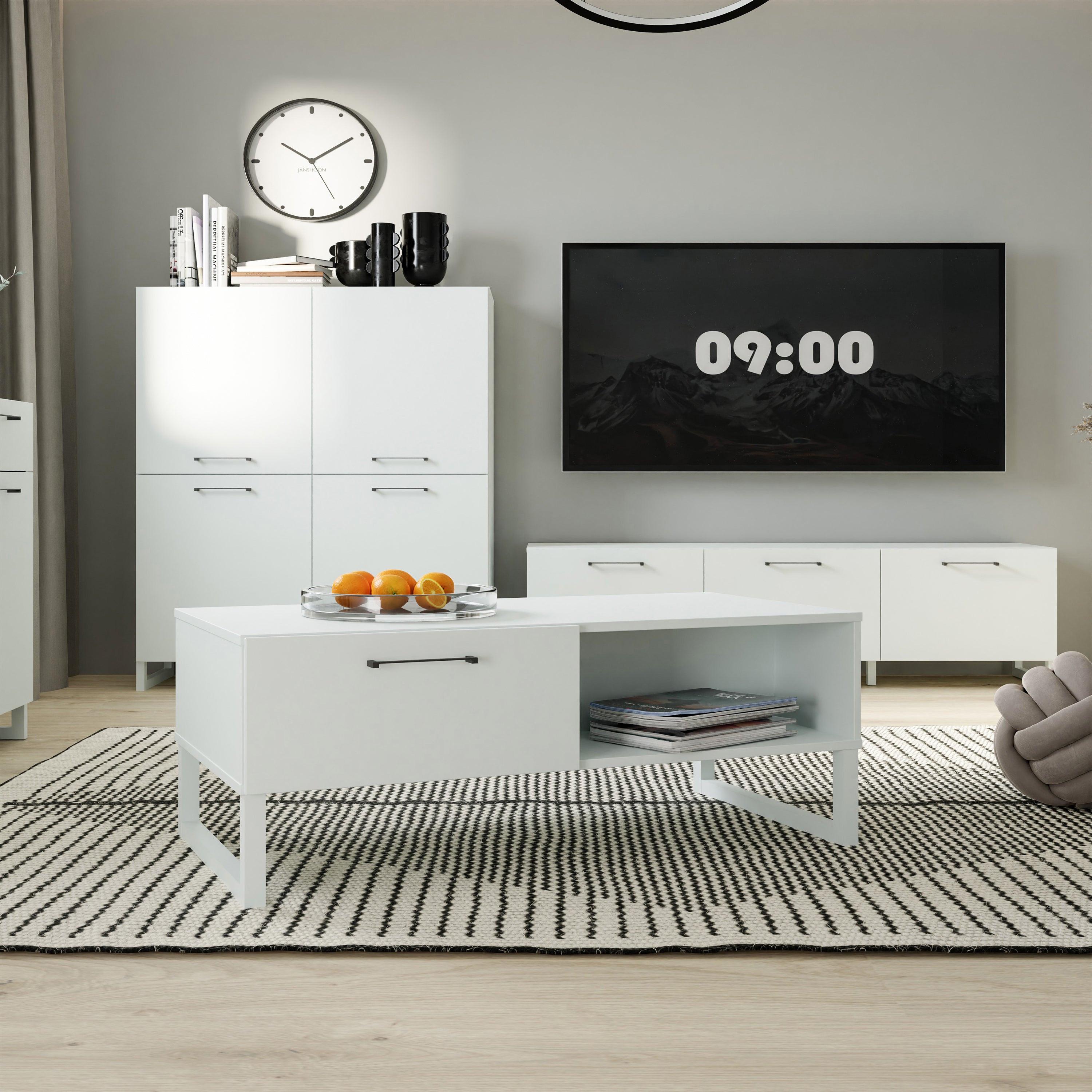 Sali 1 Drawer Coffee Table in Light Grey - image 5