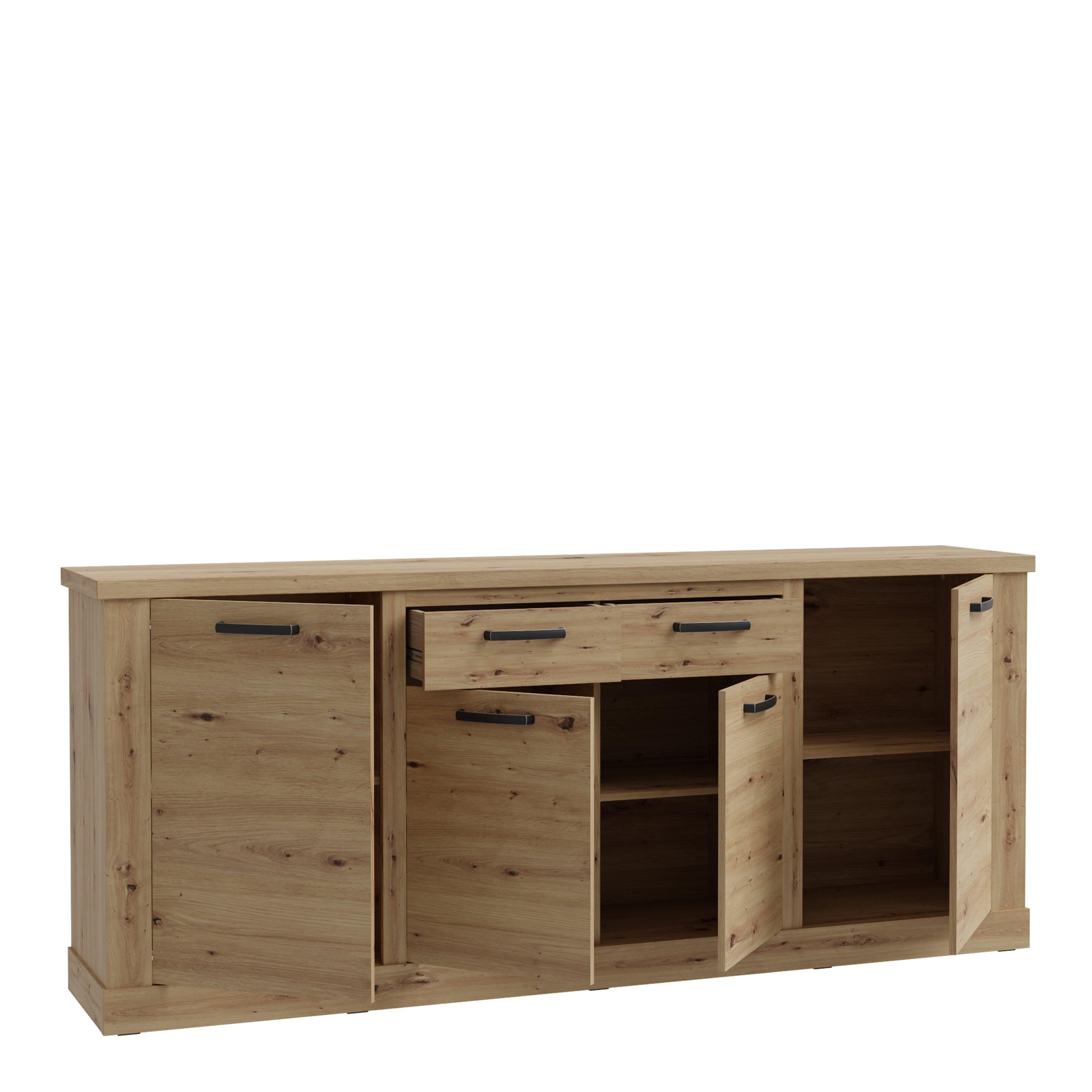 Corona 4 Door 2 Drawer Sideboard in Artisan Oak - image 3