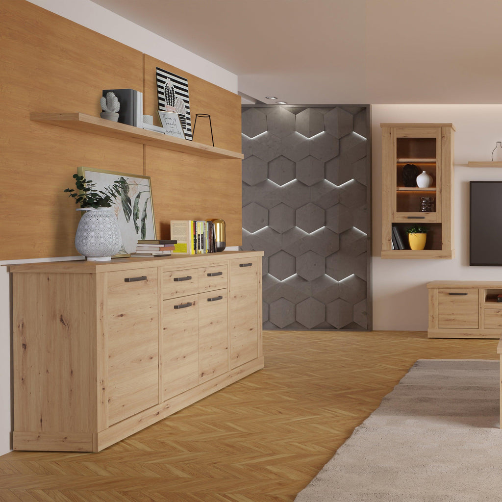 Corona 4 Door 2 Drawer Sideboard in Artisan Oak - image 7