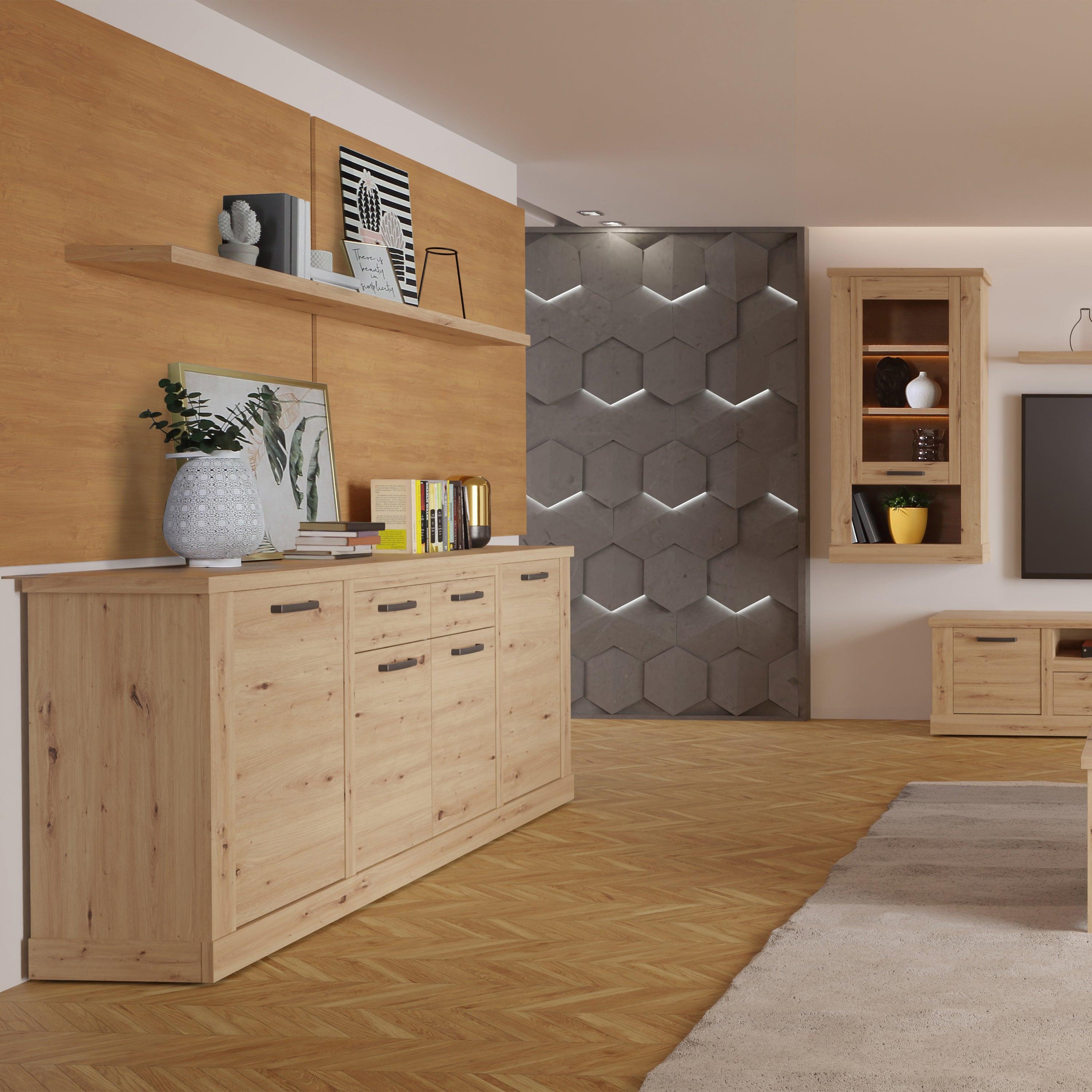 Corona 4 Door 2 Drawer Sideboard in Artisan Oak - image 7
