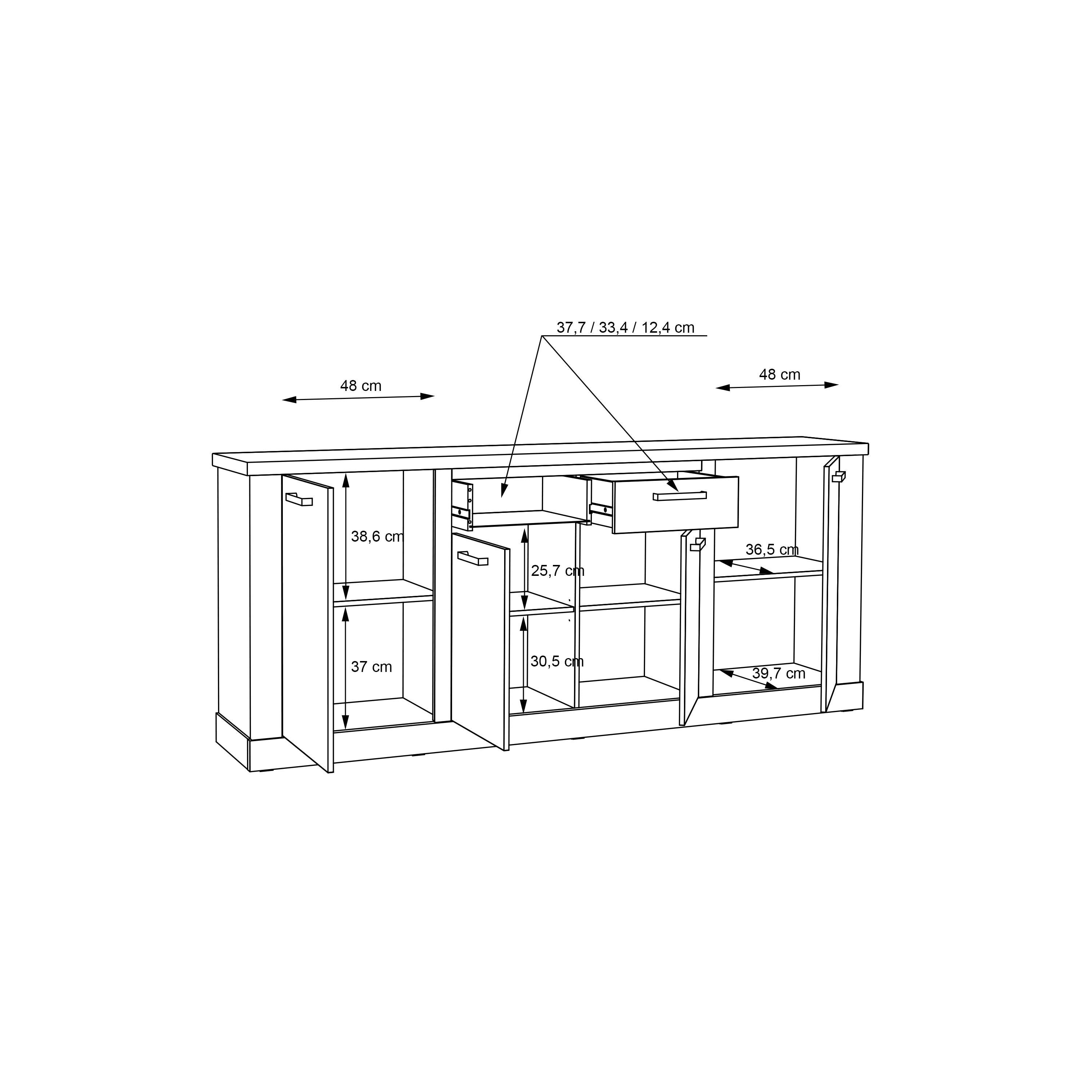 Corona 4 Door 2 Drawer Sideboard in Artisan Oak - image 9