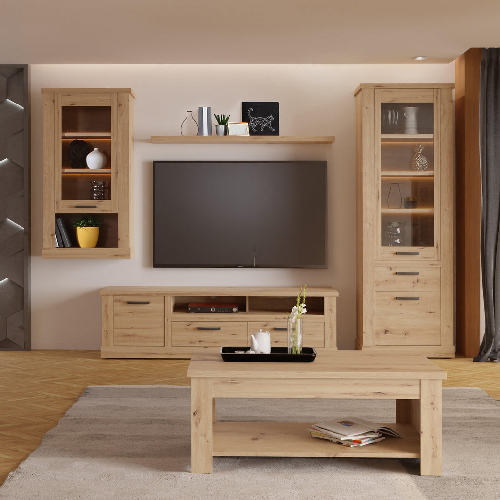 Corona 2 Drawer 1 Door Coffee TV Unit in Artisan Oak - image 6