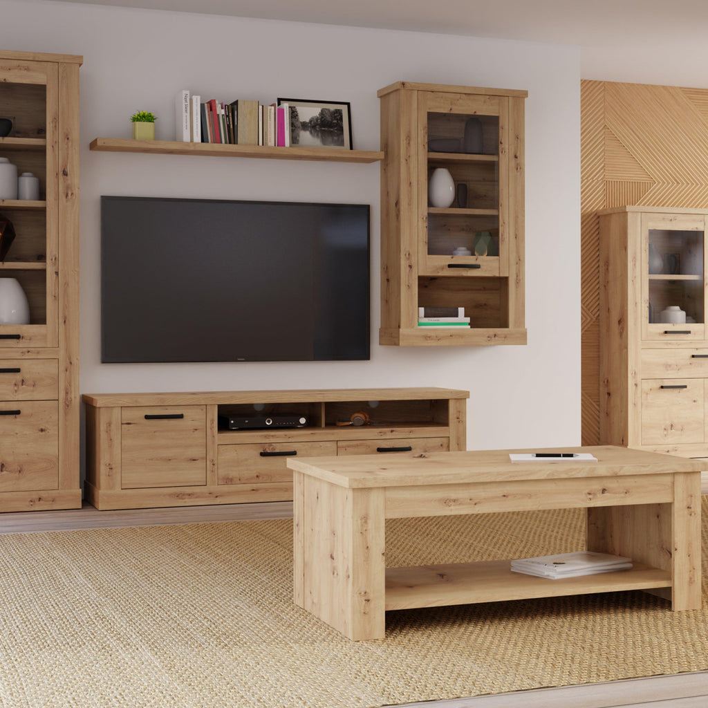Corona 2 Drawer 1 Door Coffee TV Unit in Artisan Oak - image 7