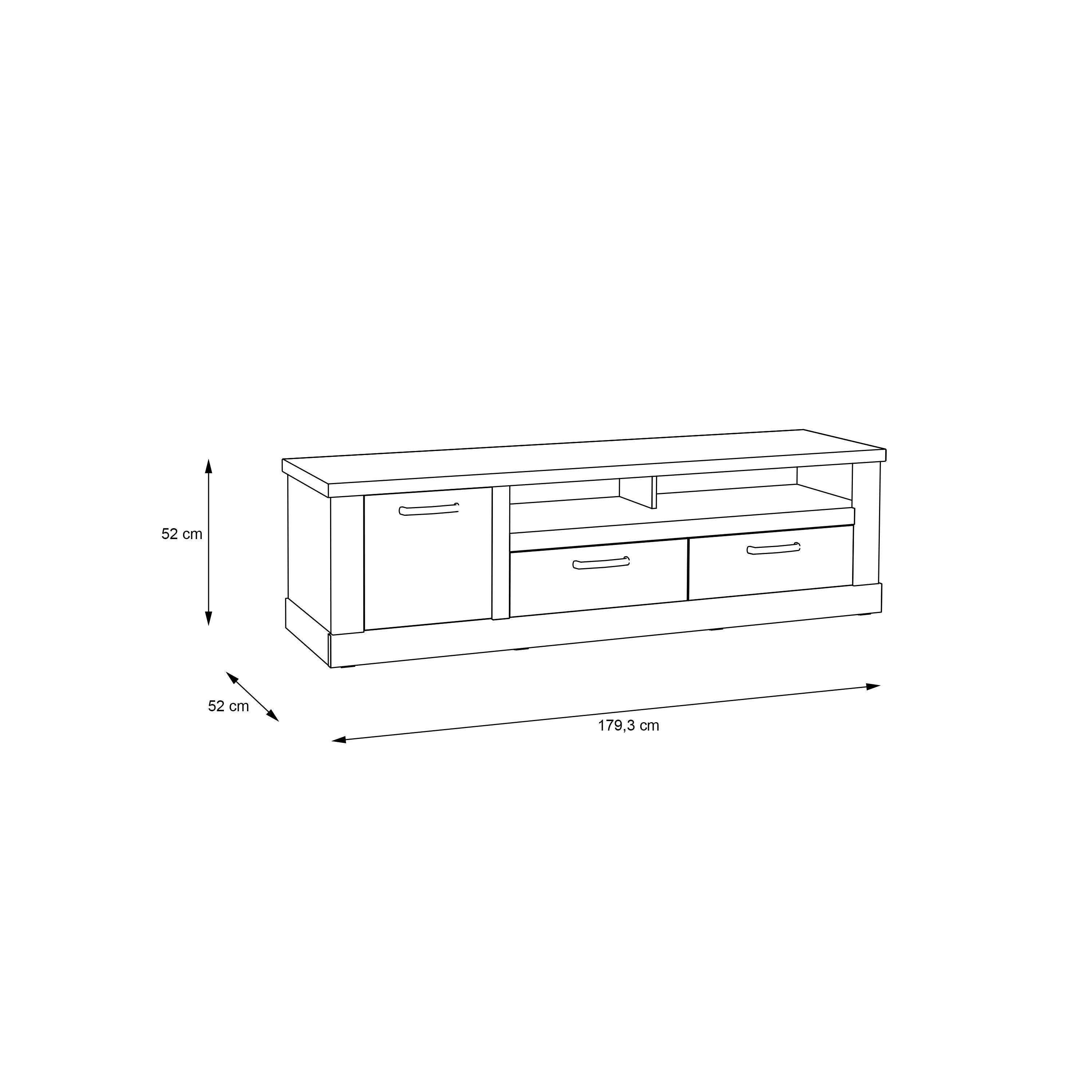 Corona 2 Drawer 1 Door Coffee TV Unit in Artisan Oak - image 8