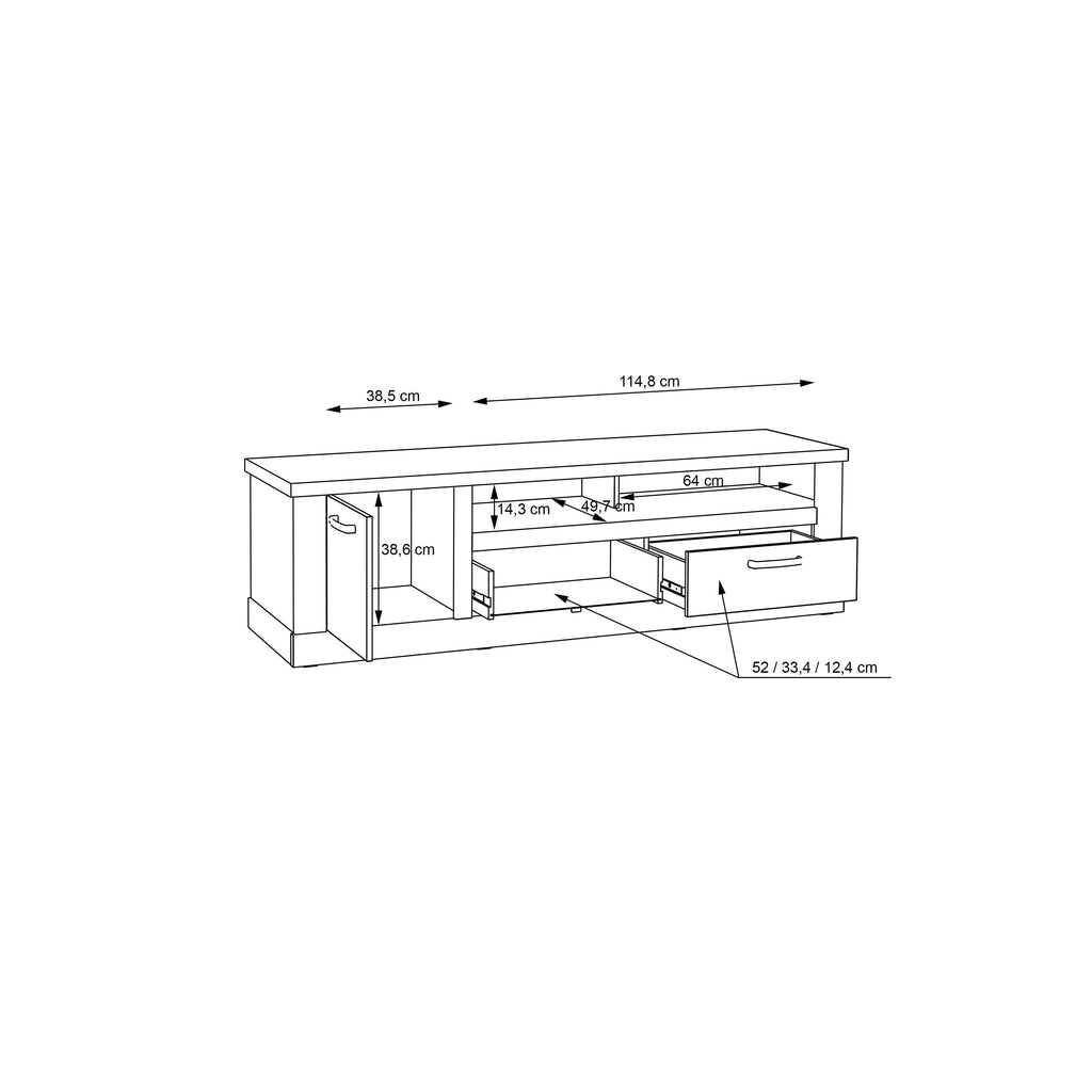 Corona 2 Drawer 1 Door Coffee TV Unit in Artisan Oak - image 9
