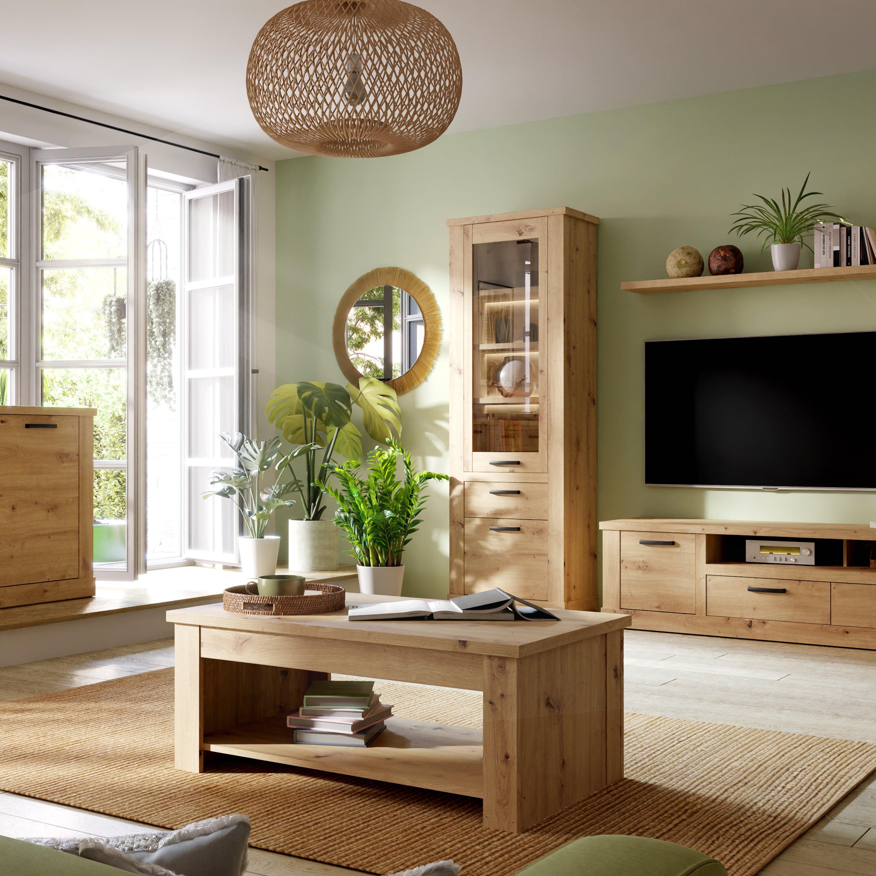 Corona Narrow Display Cabinet in Artisan Oak - image 5