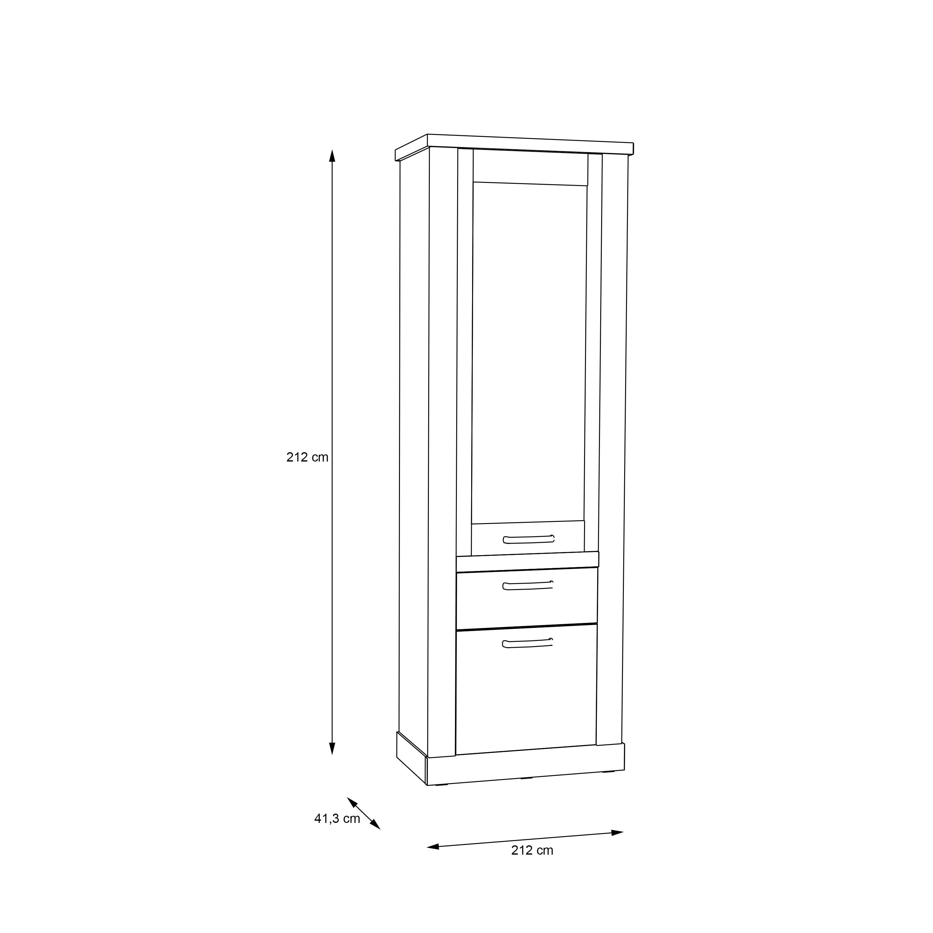 Corona Narrow Display Cabinet in Artisan Oak - image 8